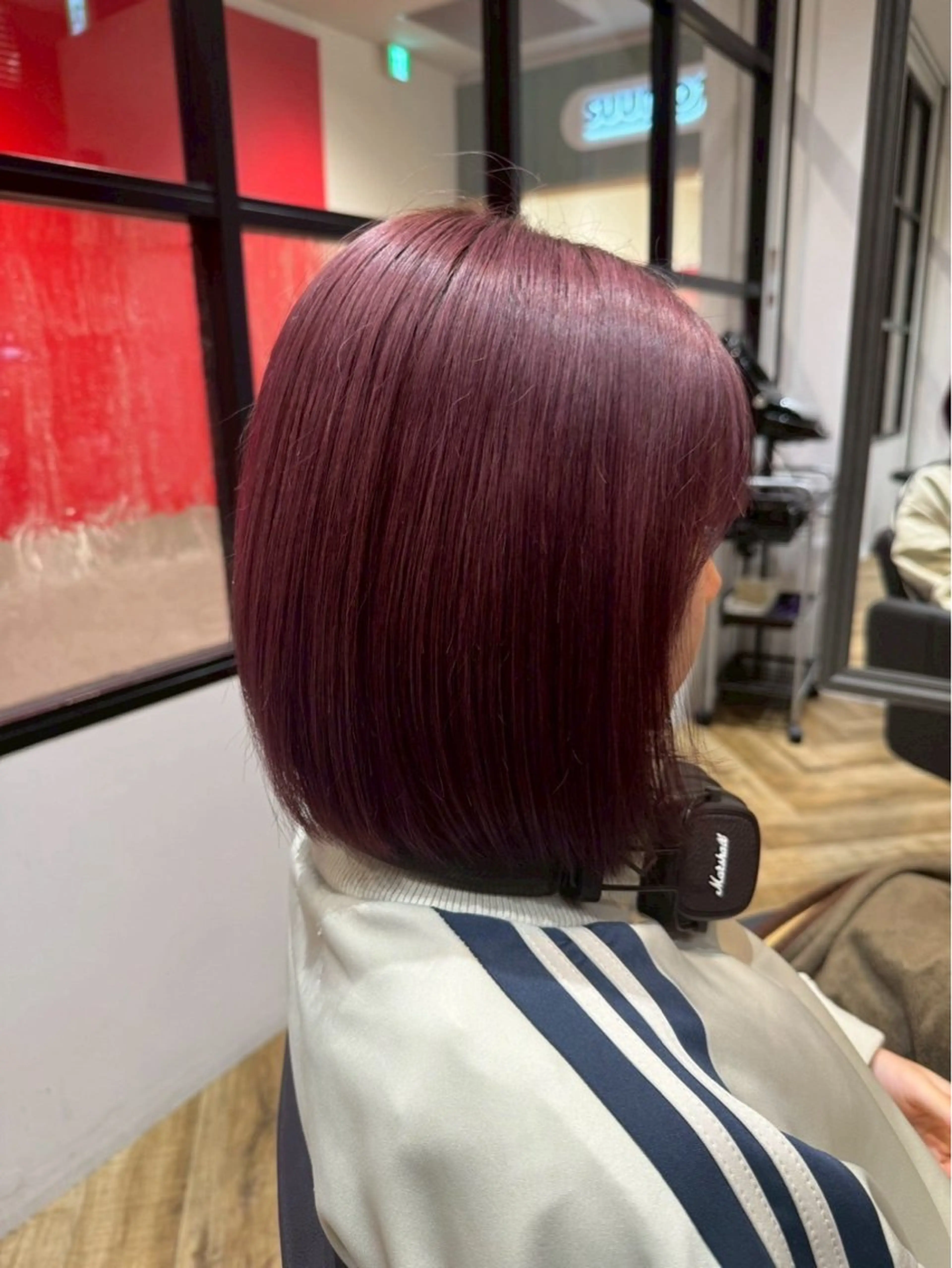 カラー ブリーチ ラベンダーカラー ピンクカラー ピンクラベンダー 高木 彩愛のヘアスタイル