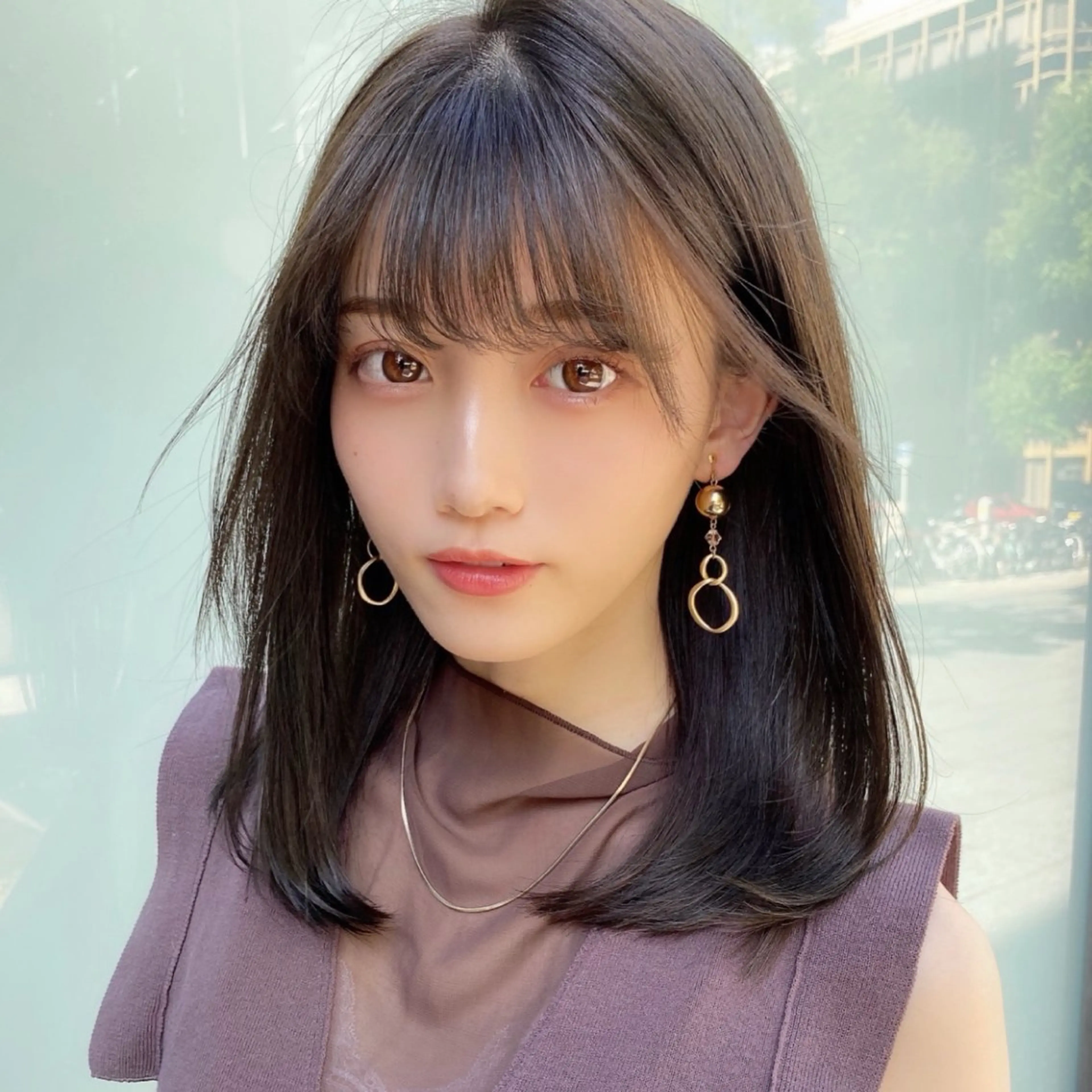 セミロング カラー レイヤー|縮毛矯正 |韓国ボブ|岡田洸太のヘアスタイル