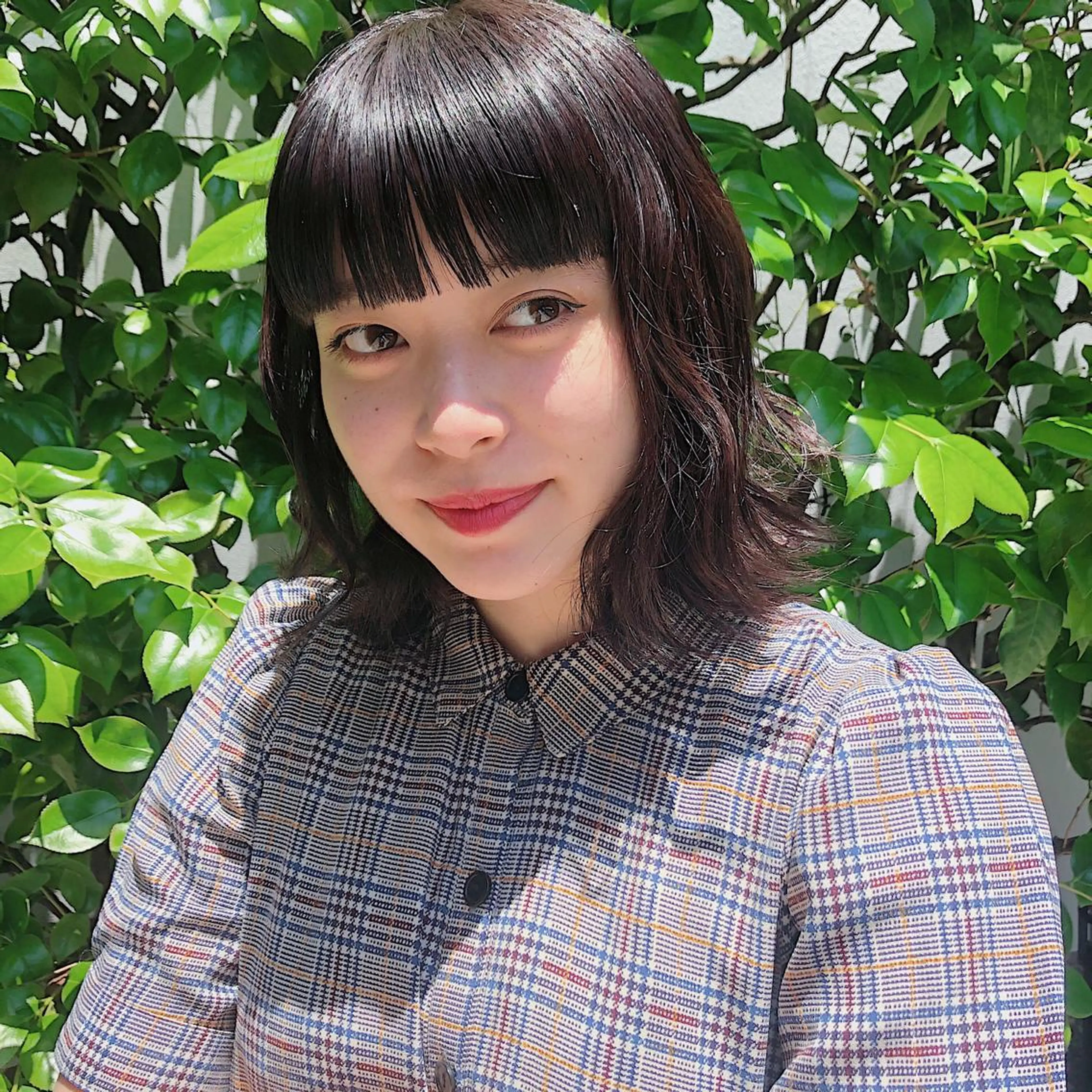 ミディアム カラー パーマ 長井 美佳のヘアスタイル