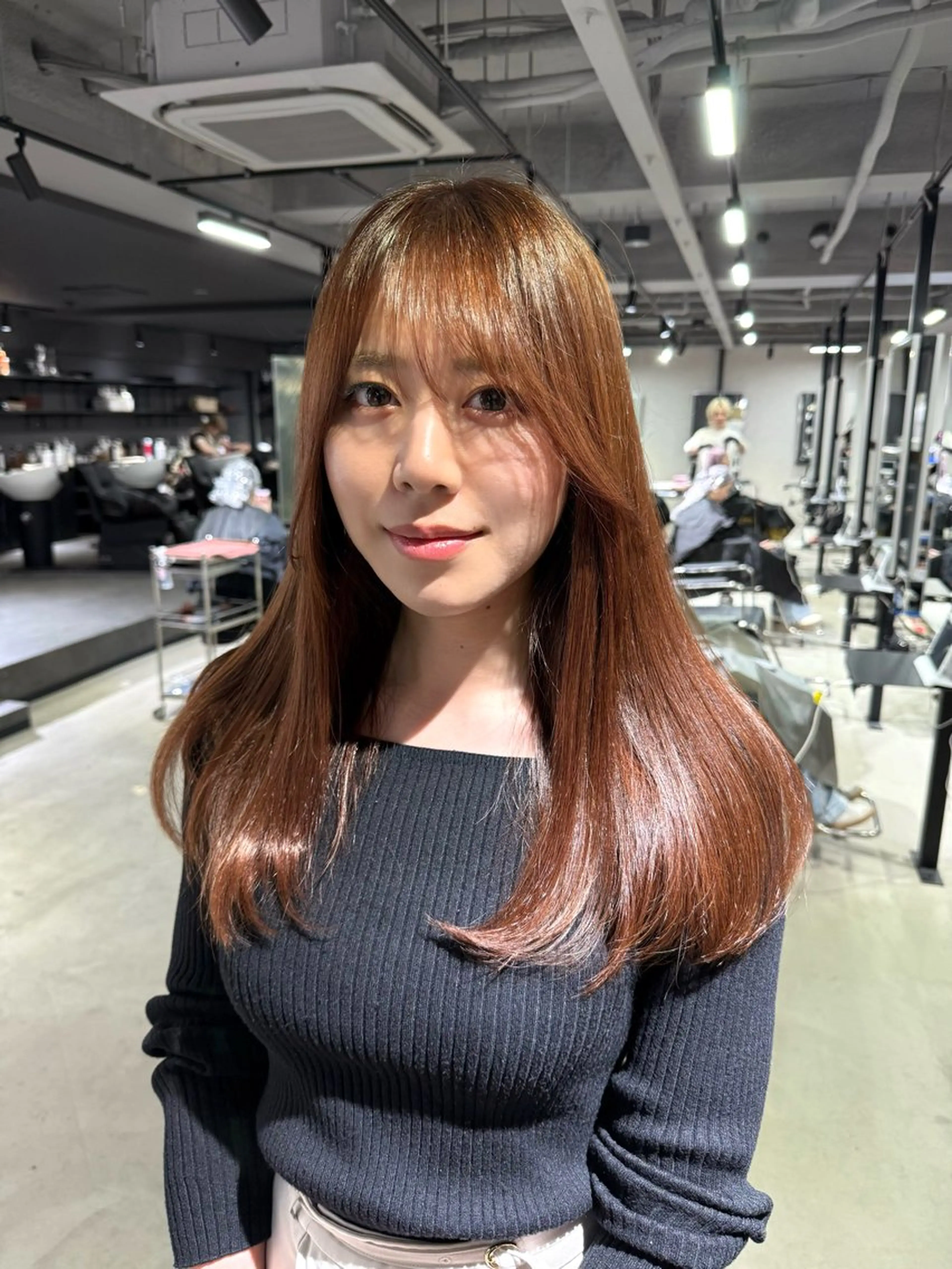 【❤️ブリーチなし暖色カラー❤️】ダブルカラー+高保湿トリートメントの写真