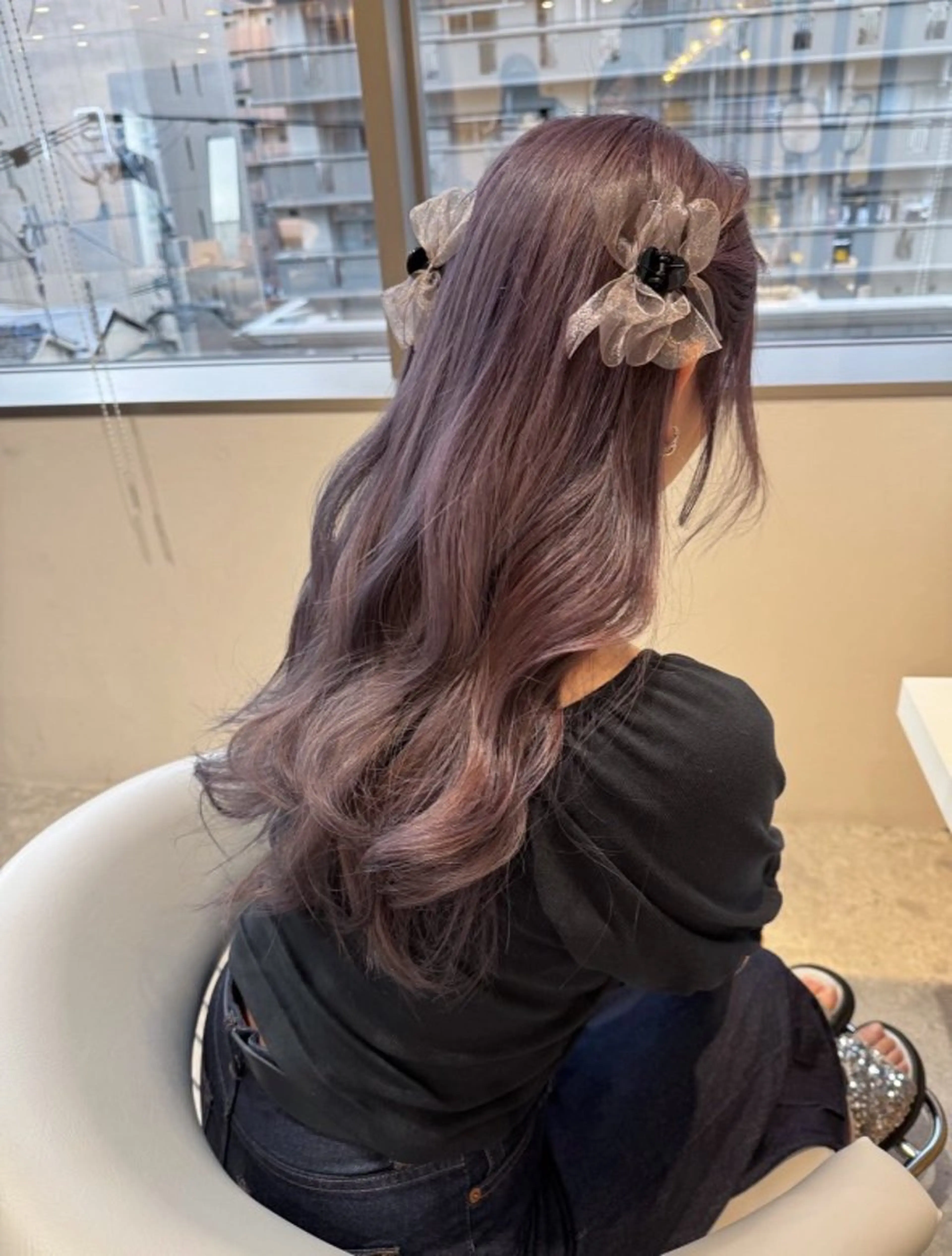 ロング カラー ヘアアレンジ カット ヘアカラー トリートメント ヘアセット/レイヤー オリーブ/はるか🎀のヘアスタイル