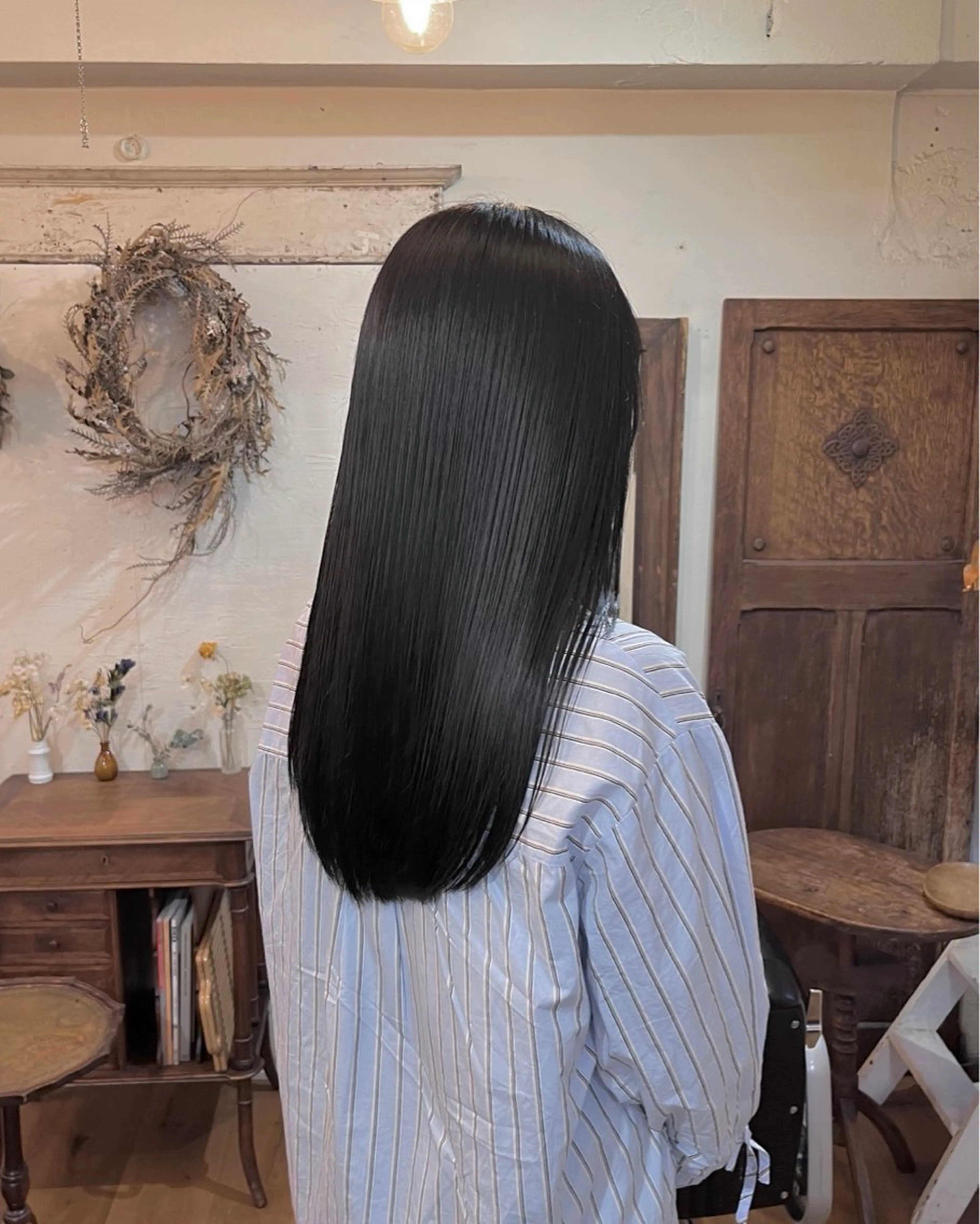 ロング カラー ヘアカラー 暗髪とオリーブ🌿 渡辺拓人のヘアスタイル