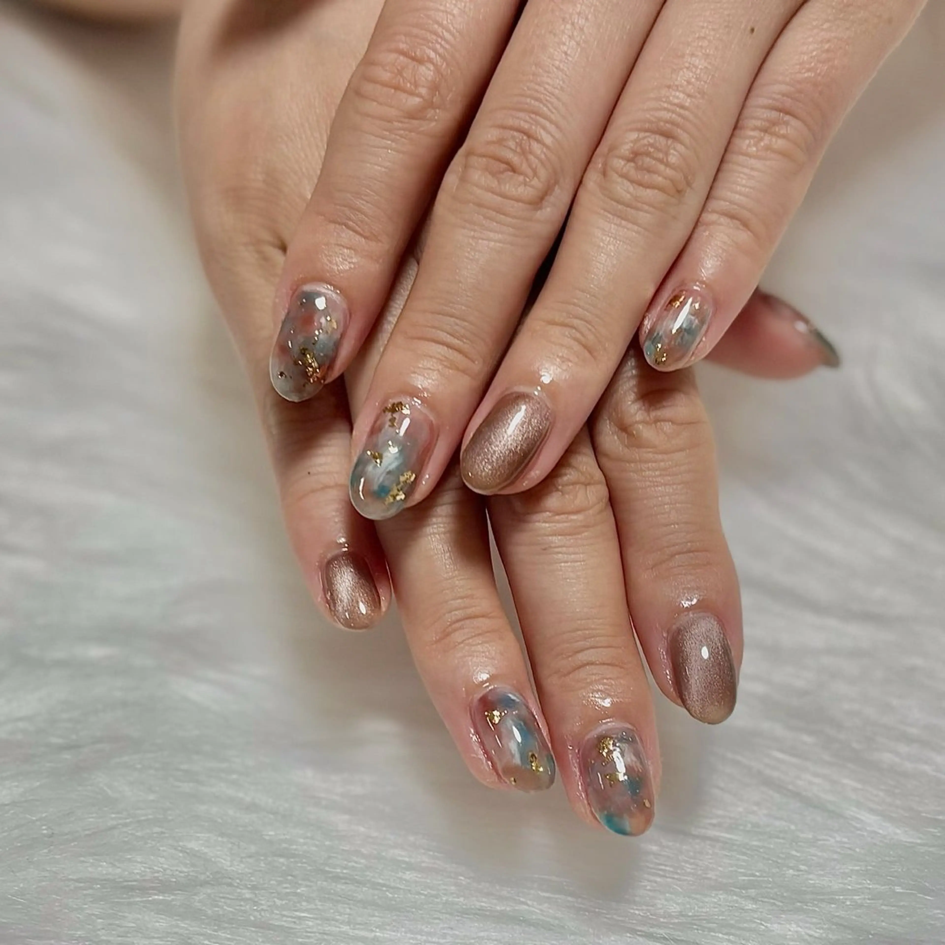 ネイル ラメ(グリッター) ミラーネイル ニュアンスネイル オフィスネイル ハンドネイル PROVE 彩華のネイルデザイン