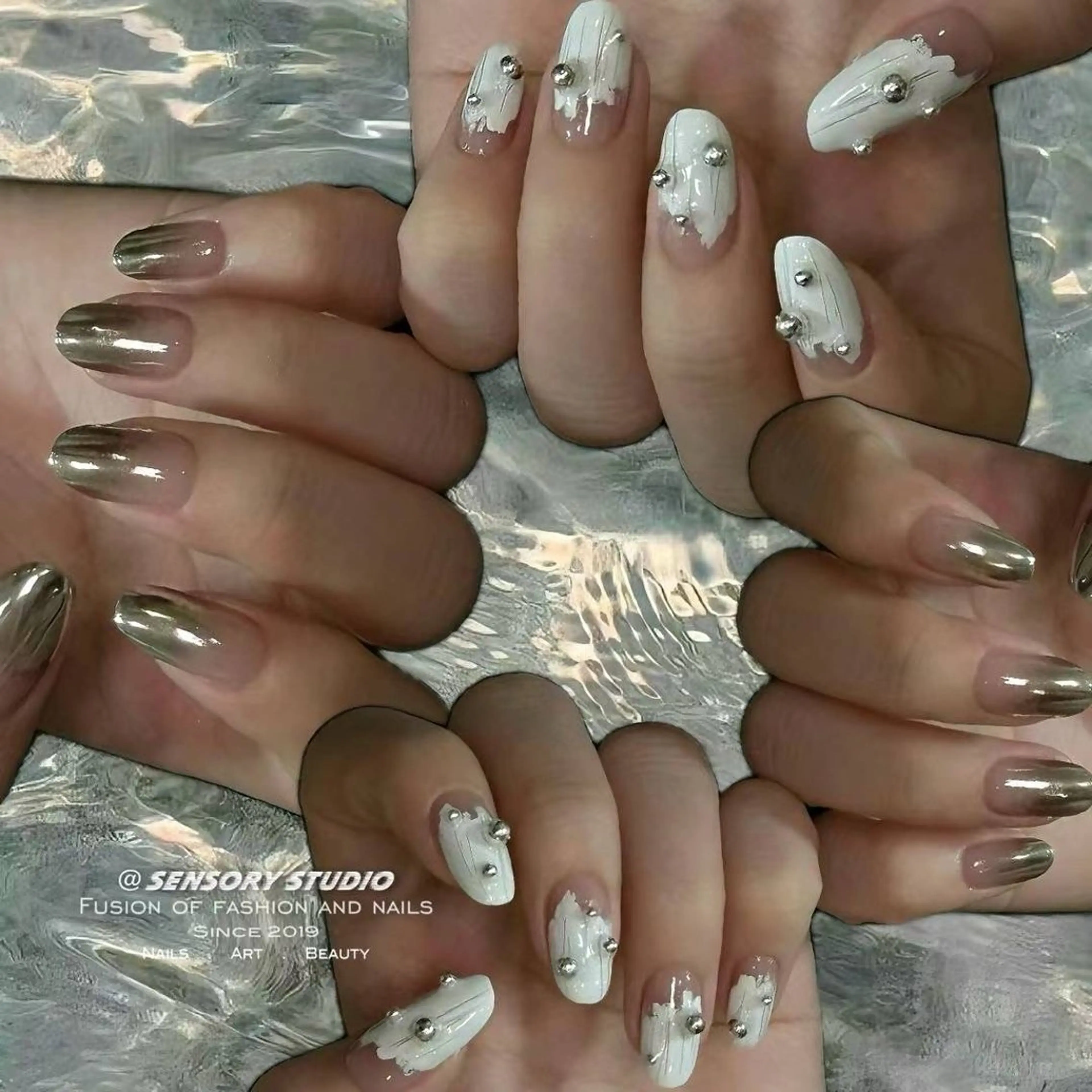 ネイル アートネイル チークネイル フレンチネイル グラデーション マグネットネイル S.nail _のネイルデザイン