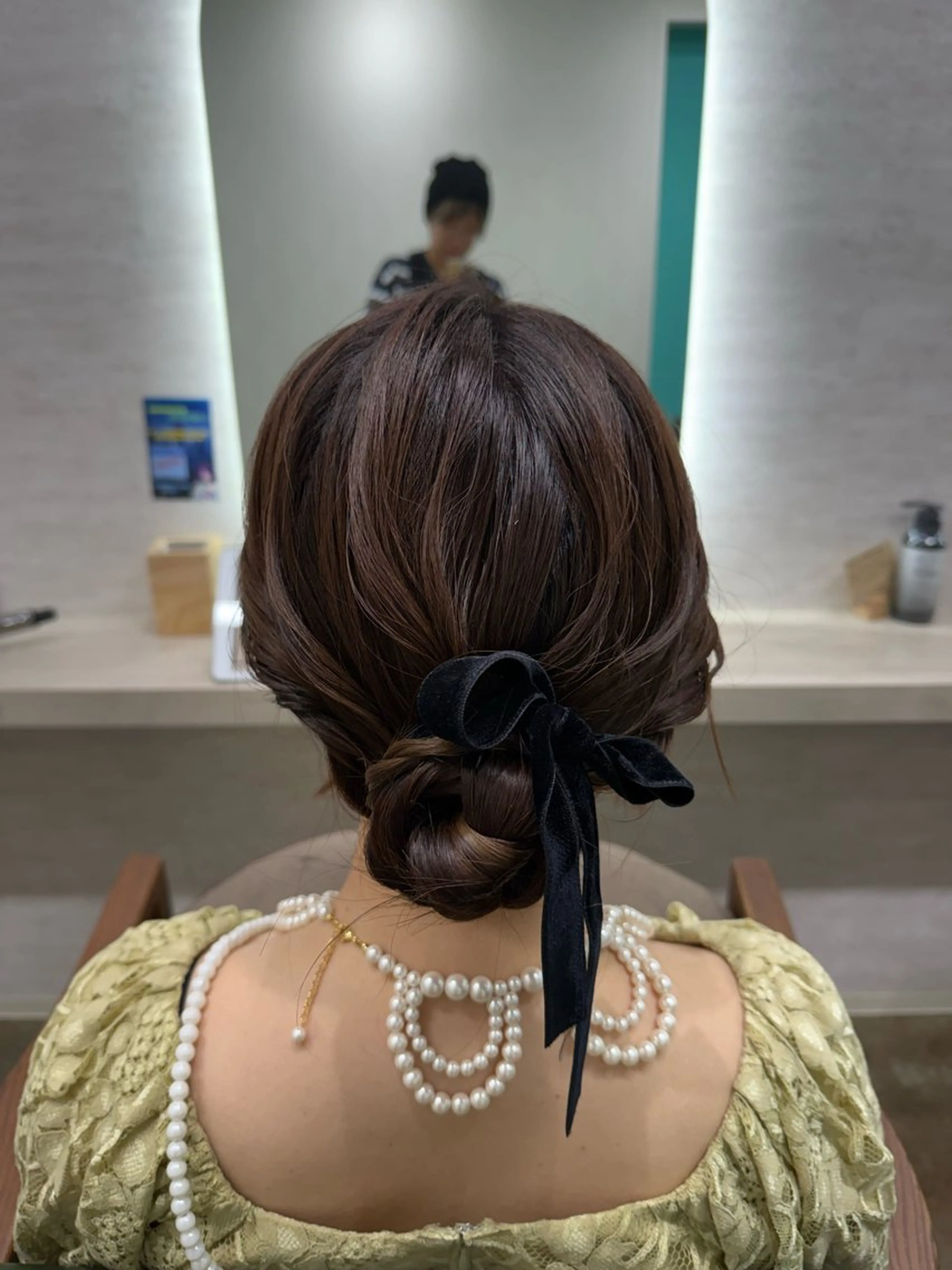 セミロング ヘアアレンジ 結婚式・ブライダル セミロングパーマ ボブ ハイライト 髪質改善 ヘアセット 縮毛矯正/ /関内/あべももこのヘアスタイル