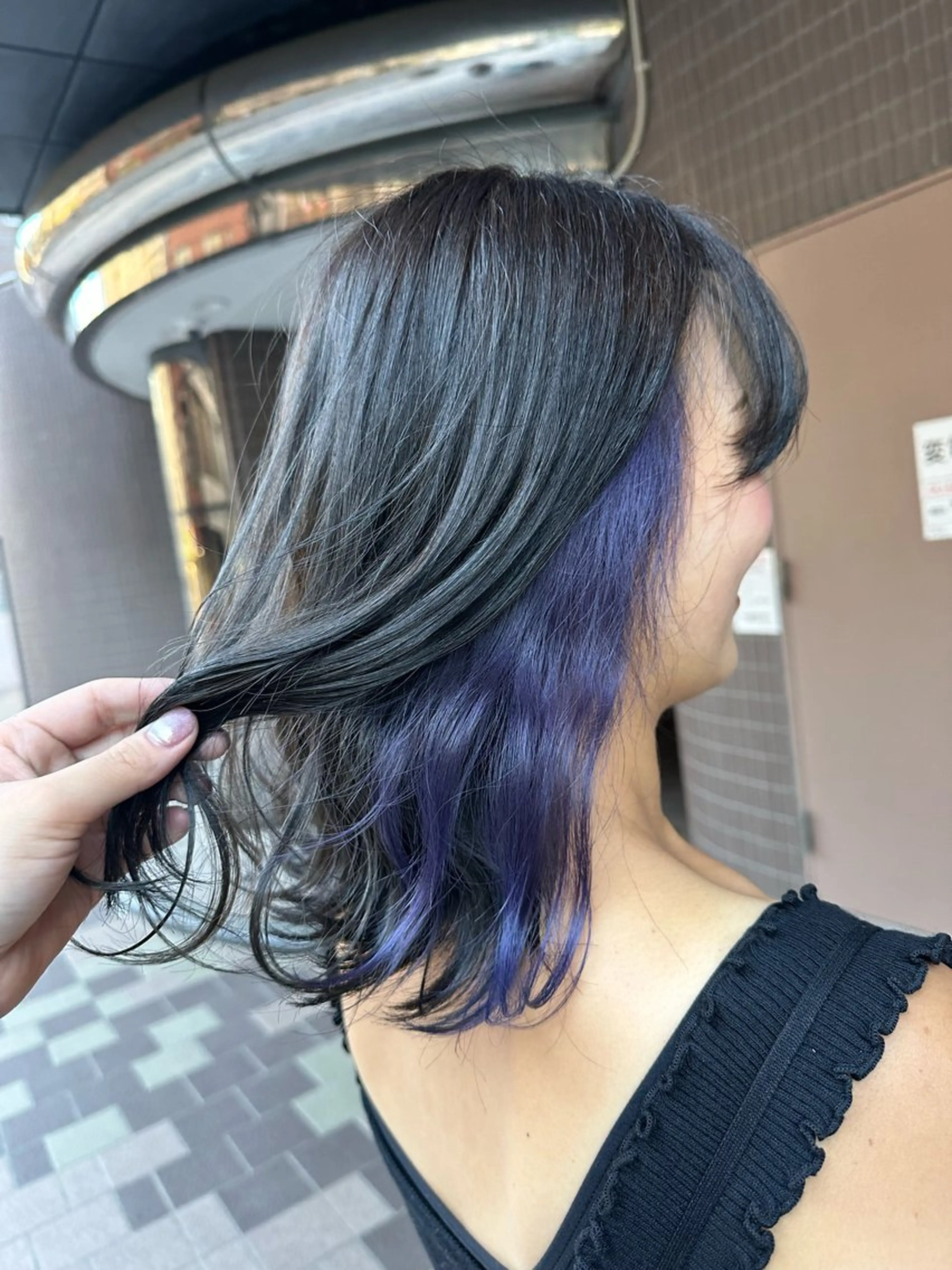 セミロング カラー ブルーカラー ブルーラベンダー ラベンダーカラー 清水 遥香のヘアスタイル