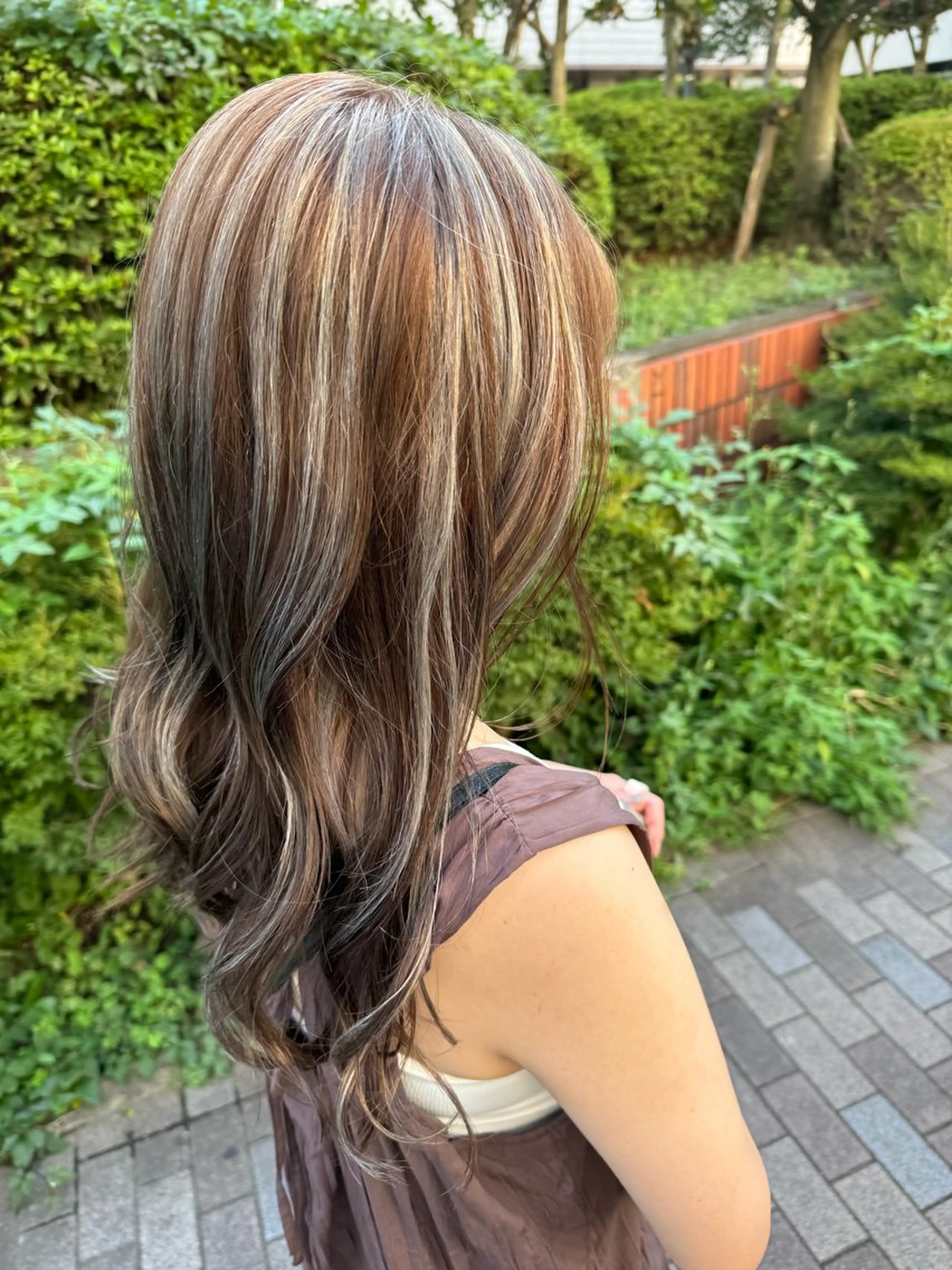 セミロング カラー ハイライトカラー ハイライト トリートメント カット ヘアカラー トリートメント 透明感カラー✨艶髪 制作🌱山根あゆみのヘアスタイル