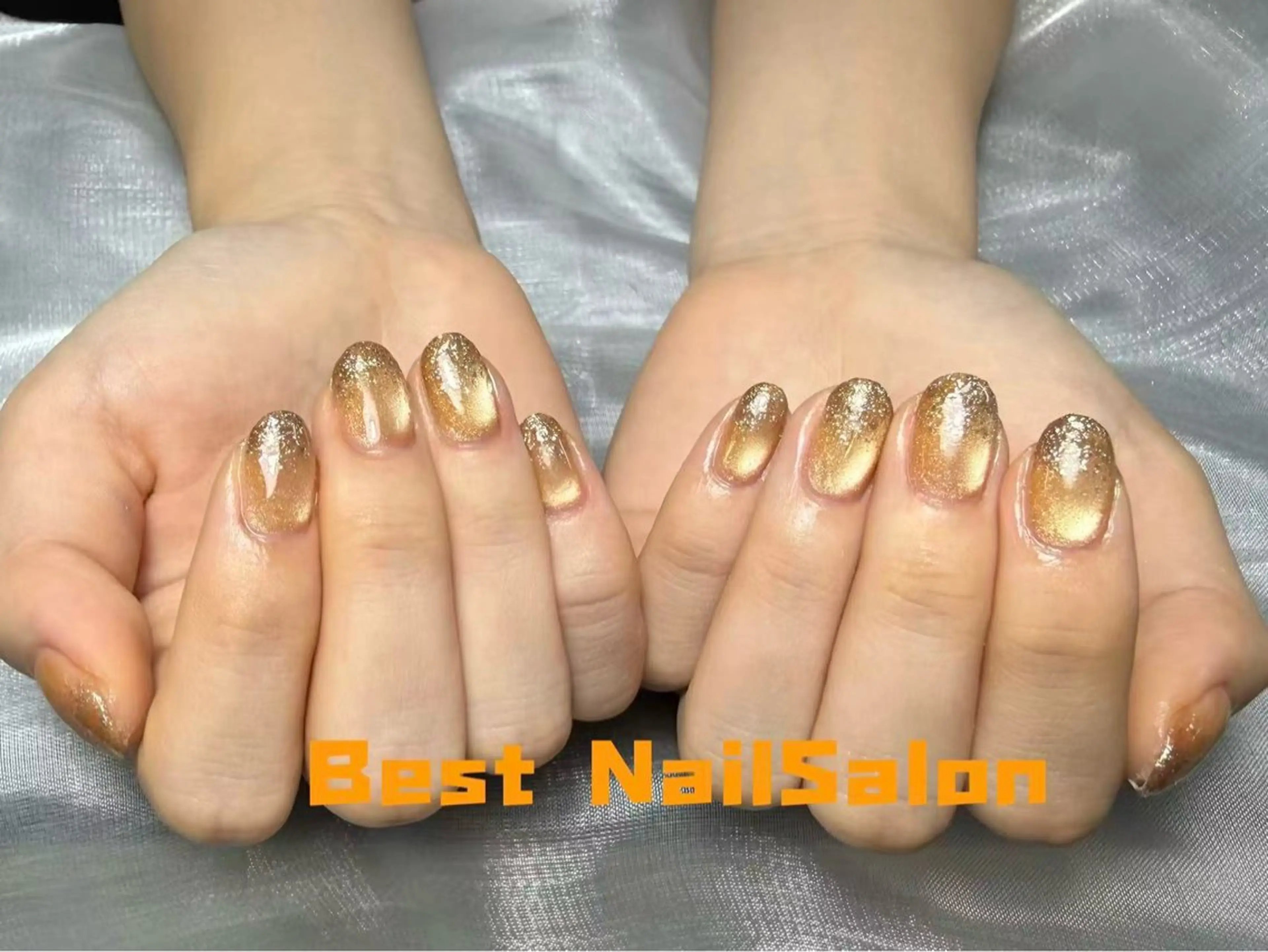 マグネットベースカラー+ラメグラデーションの写真