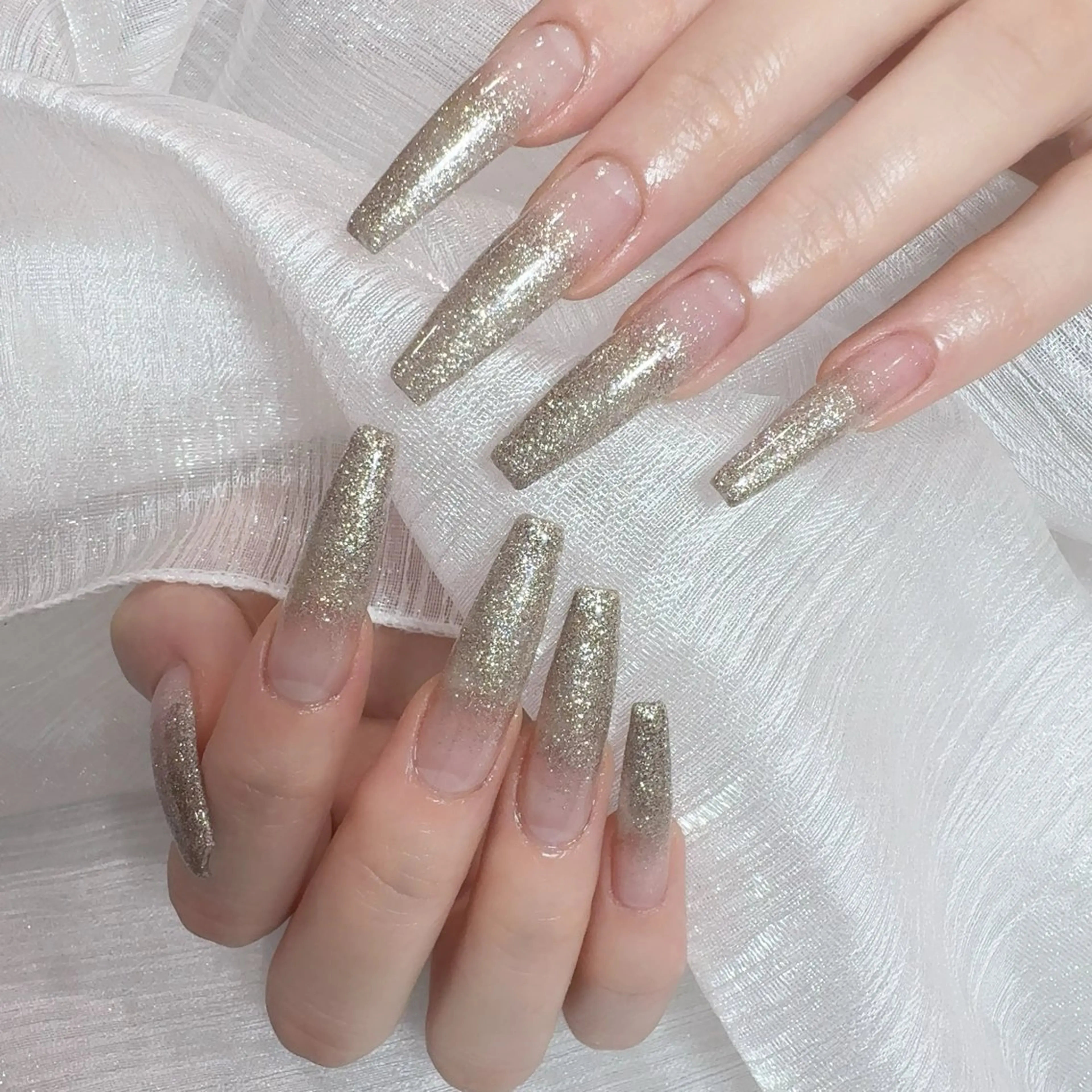 『HANDオフ無し』チップ長さだし10本+ワンカラー/ラメグラデーションの写真