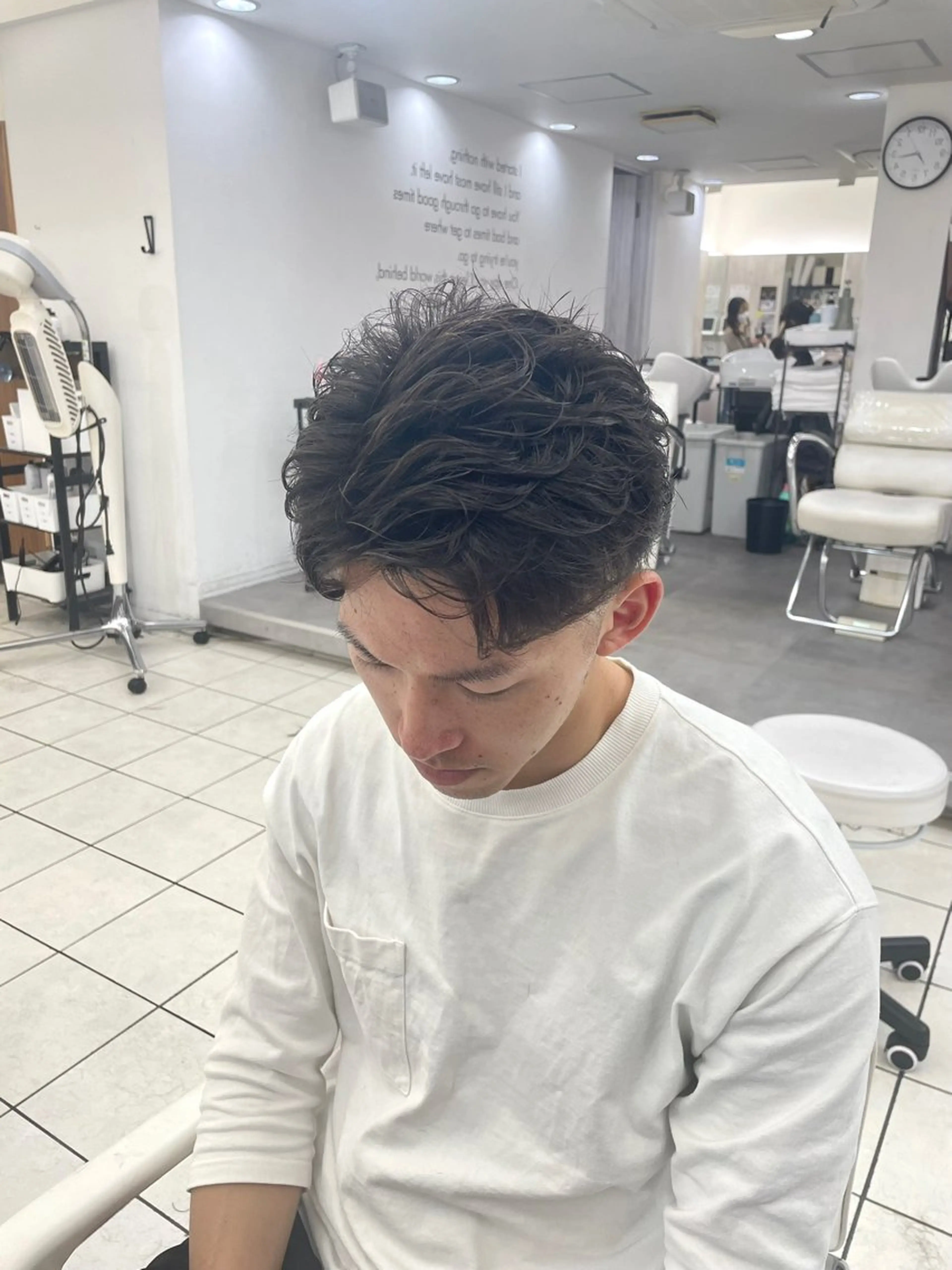 メンズ カット パーマ 成瀬スパイラル パーマ清水大隼のヘアスタイル