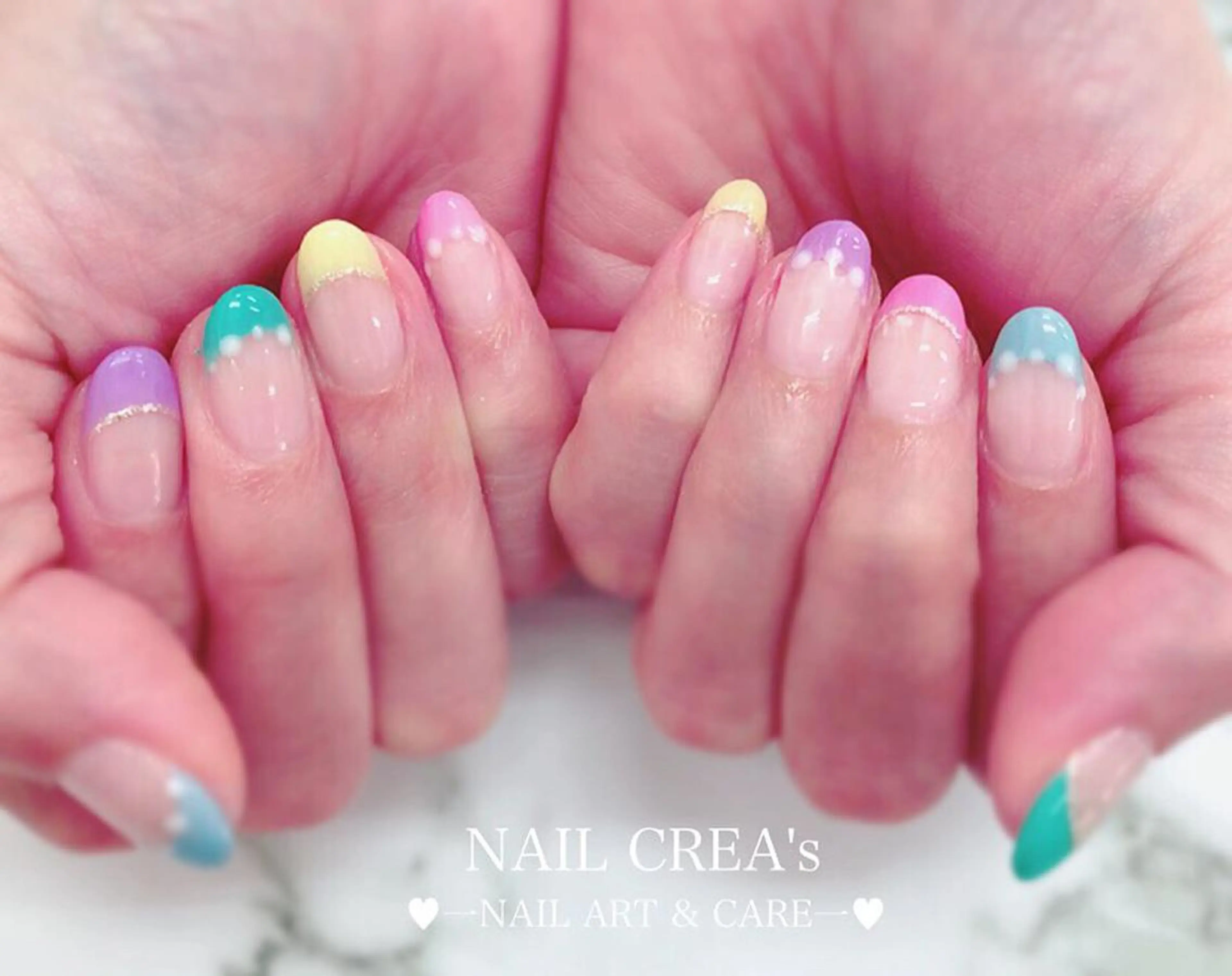 ミディアム ネイル フレンチネイル ハンドネイル NAIL CREAs ネイルクレアズのネイルデザイン