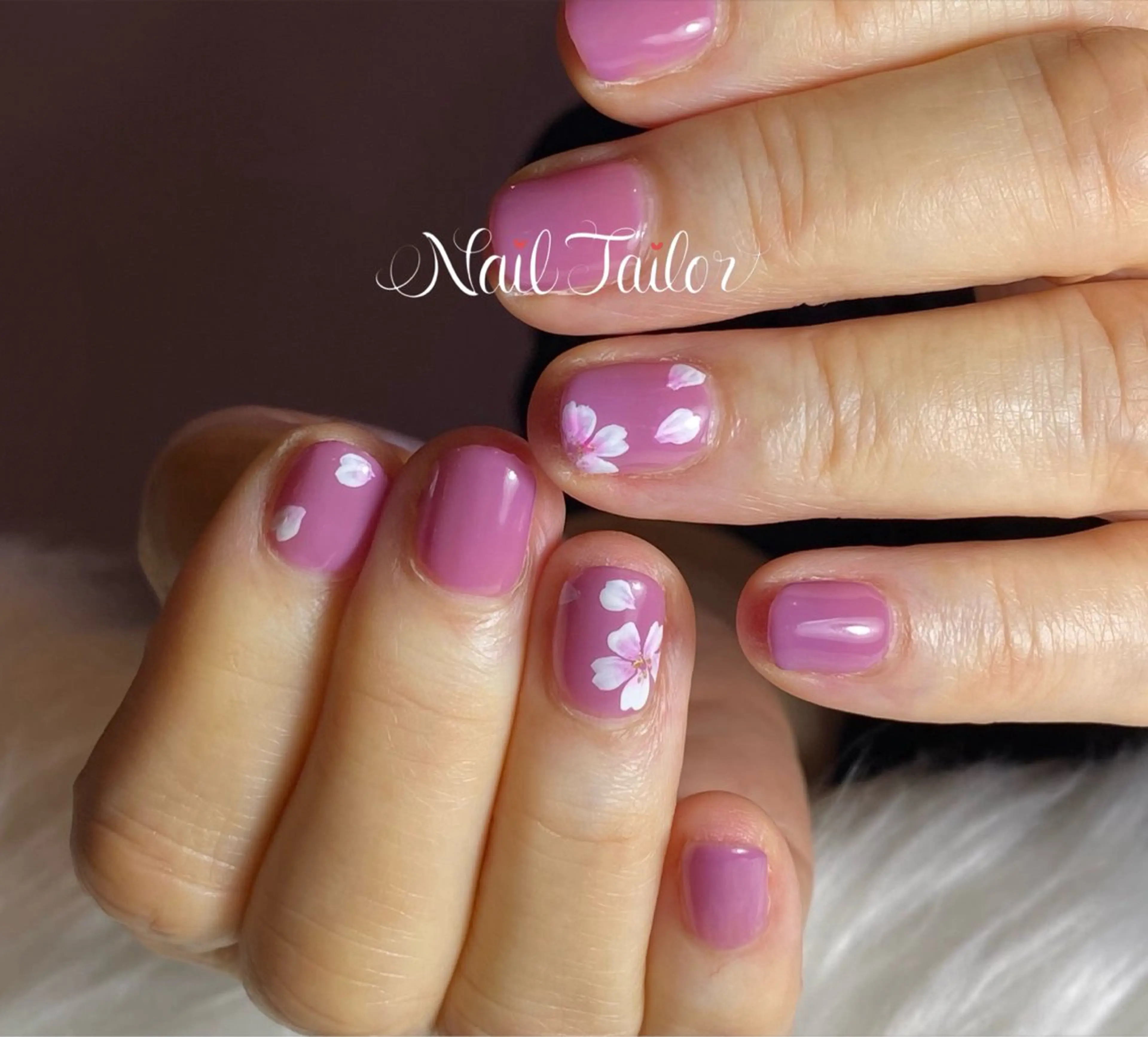 ネイル アートネイル 桜ネイル フラワーネイル ジェルネイル 春ネイル ハンドネイル NailTailor ネイルテイラーのネイルデザイン