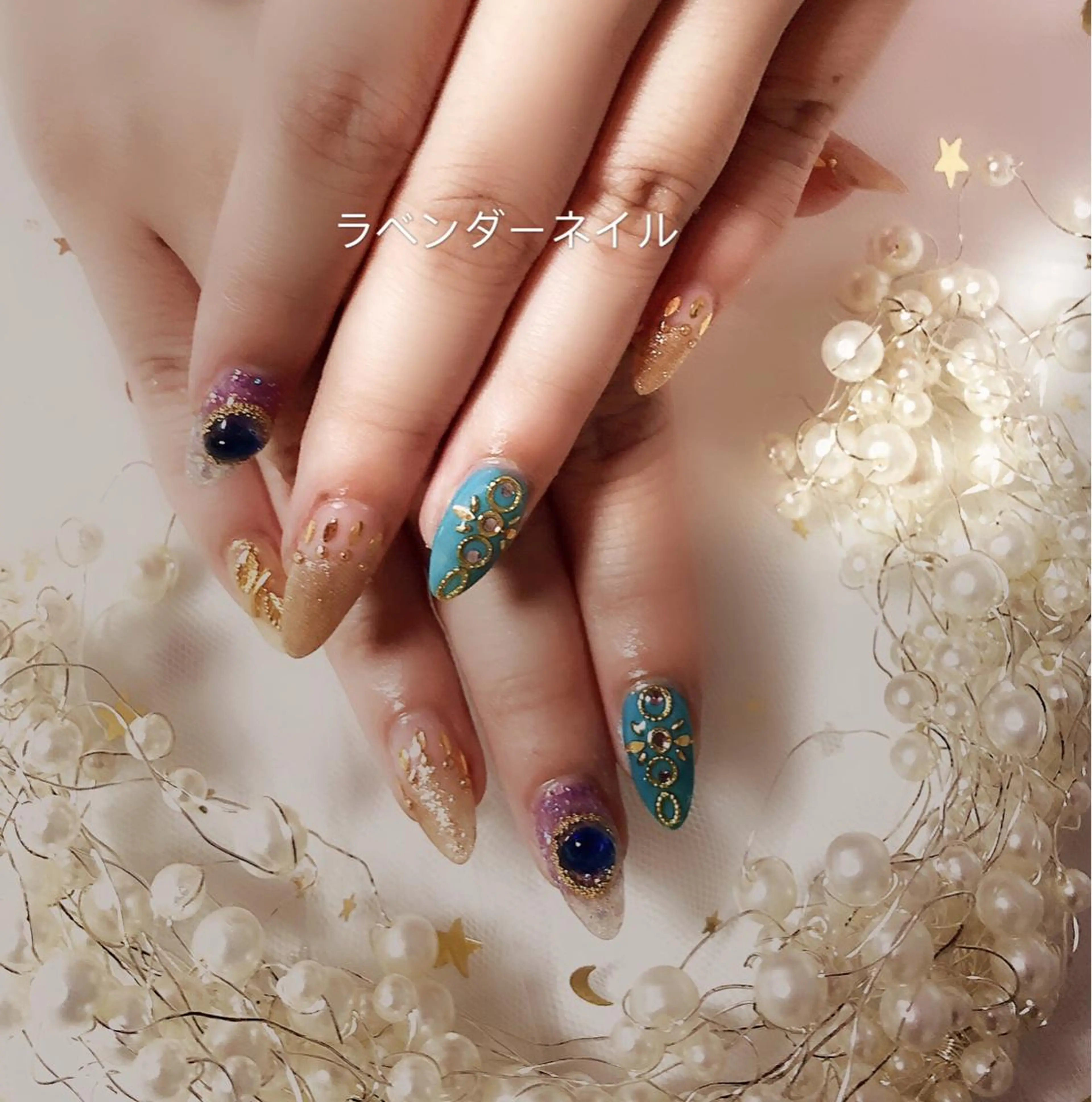 ネイル ラベンダー💖日暮里 ルル💖ネイルのネイルデザイン