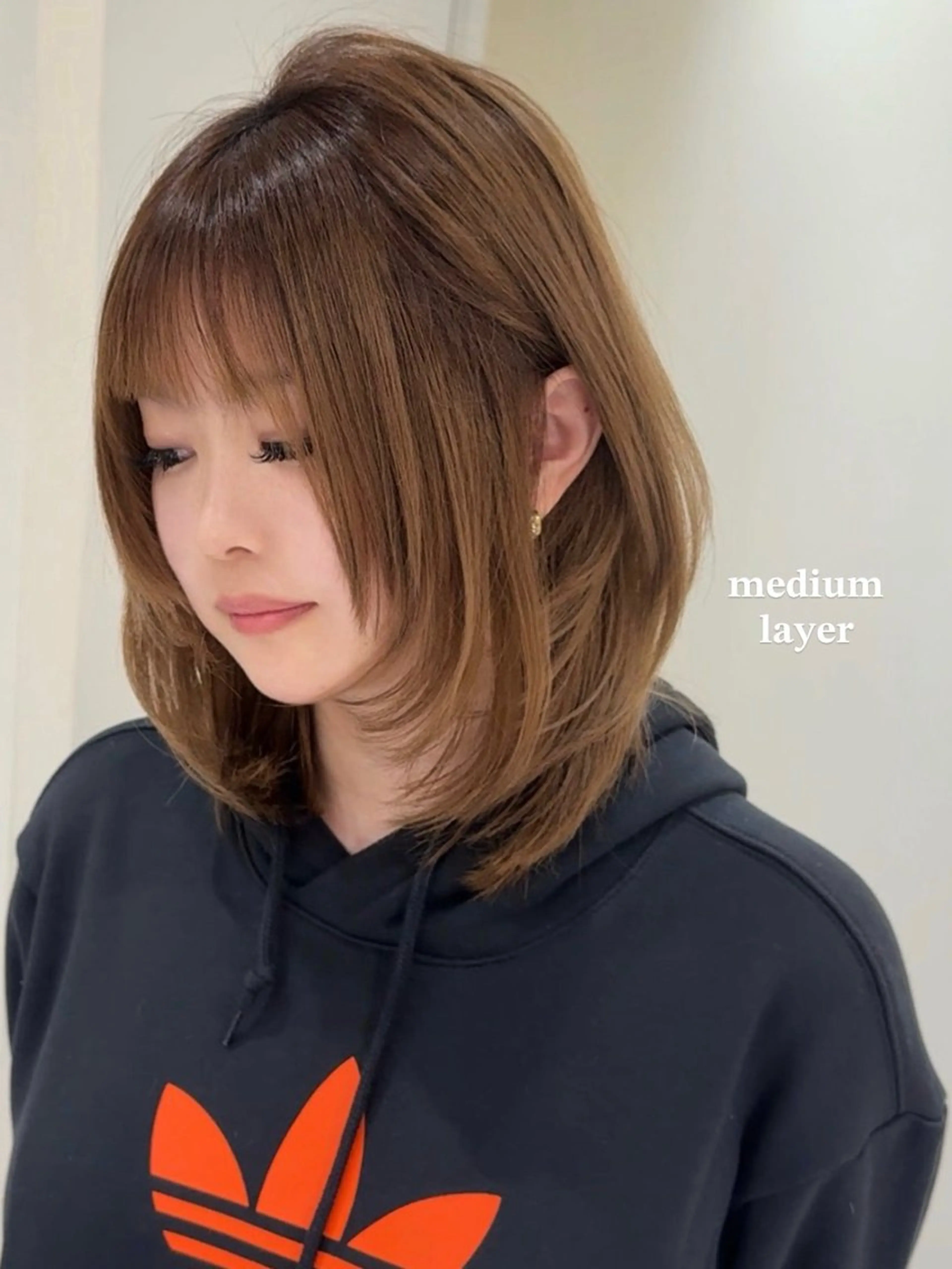 ミディアム カット レイヤー/韓国ヘア 角岡泉希のヘアスタイル