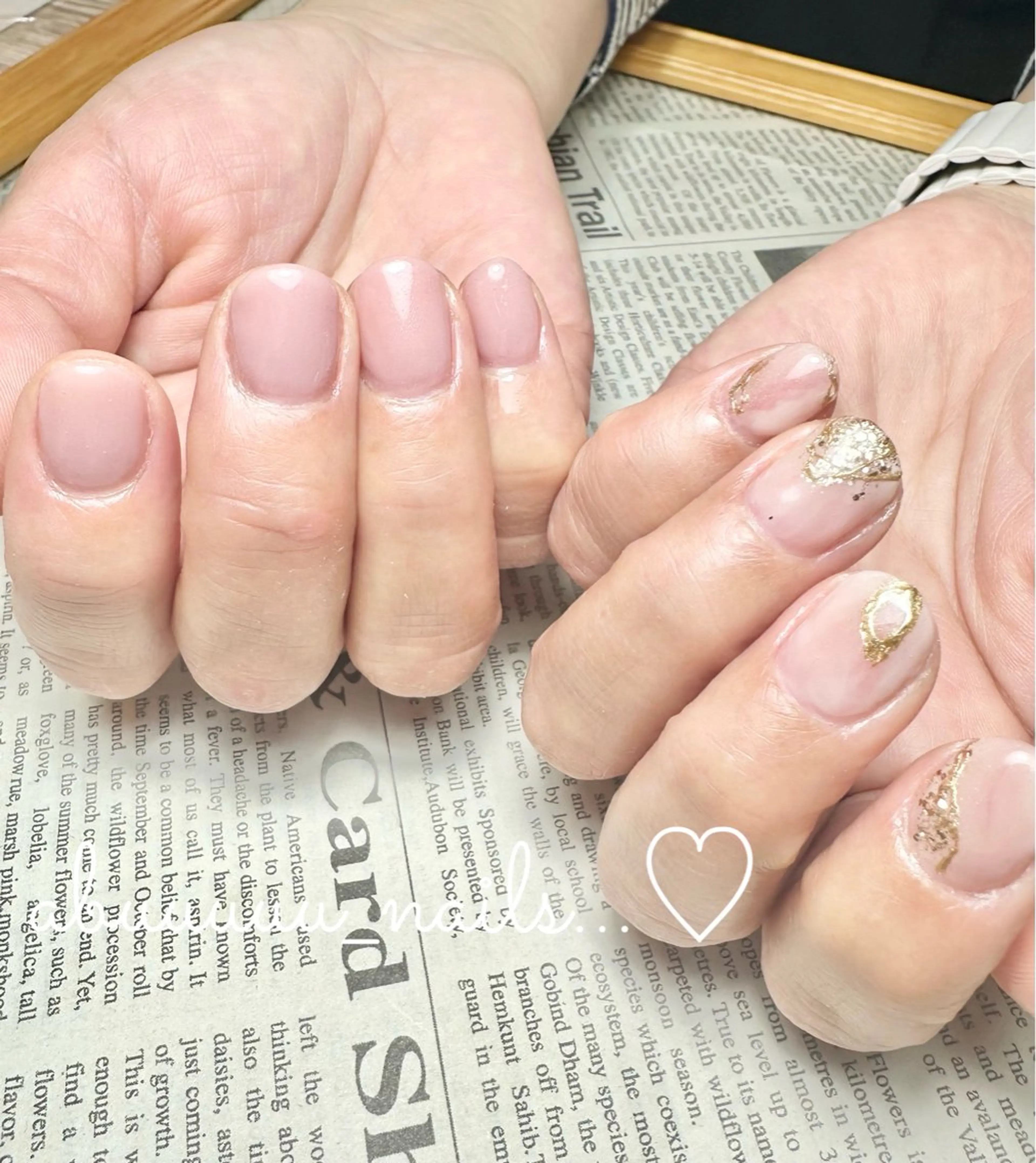 ネイル ニュアンスネイル ピンク ショートネイル abuuuuu nailsのネイルデザイン