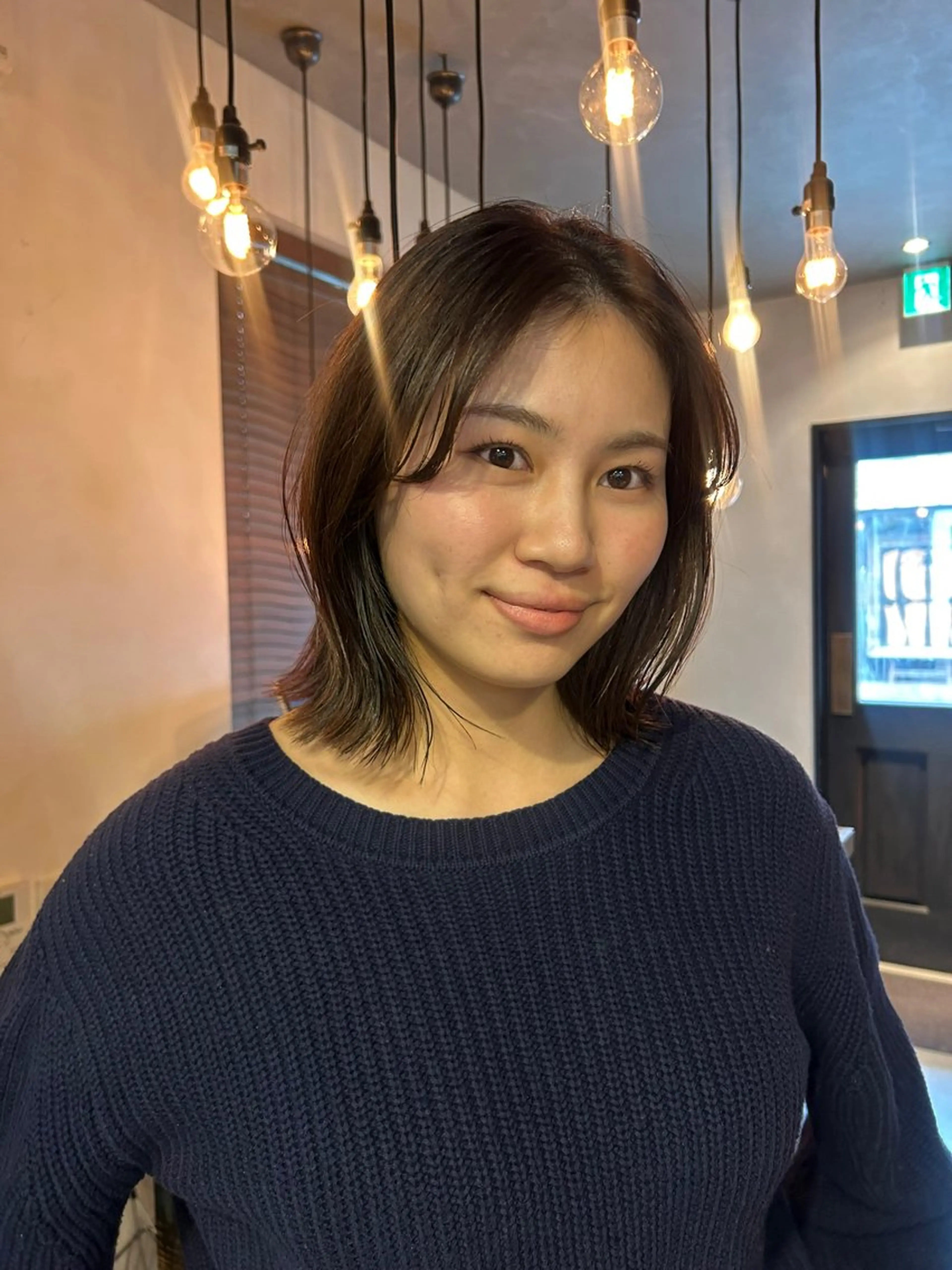 ミディアム カラー パーマ カット ヘアカラー レイヤー/透明感/ ブリーチなし/わかなのヘアスタイル