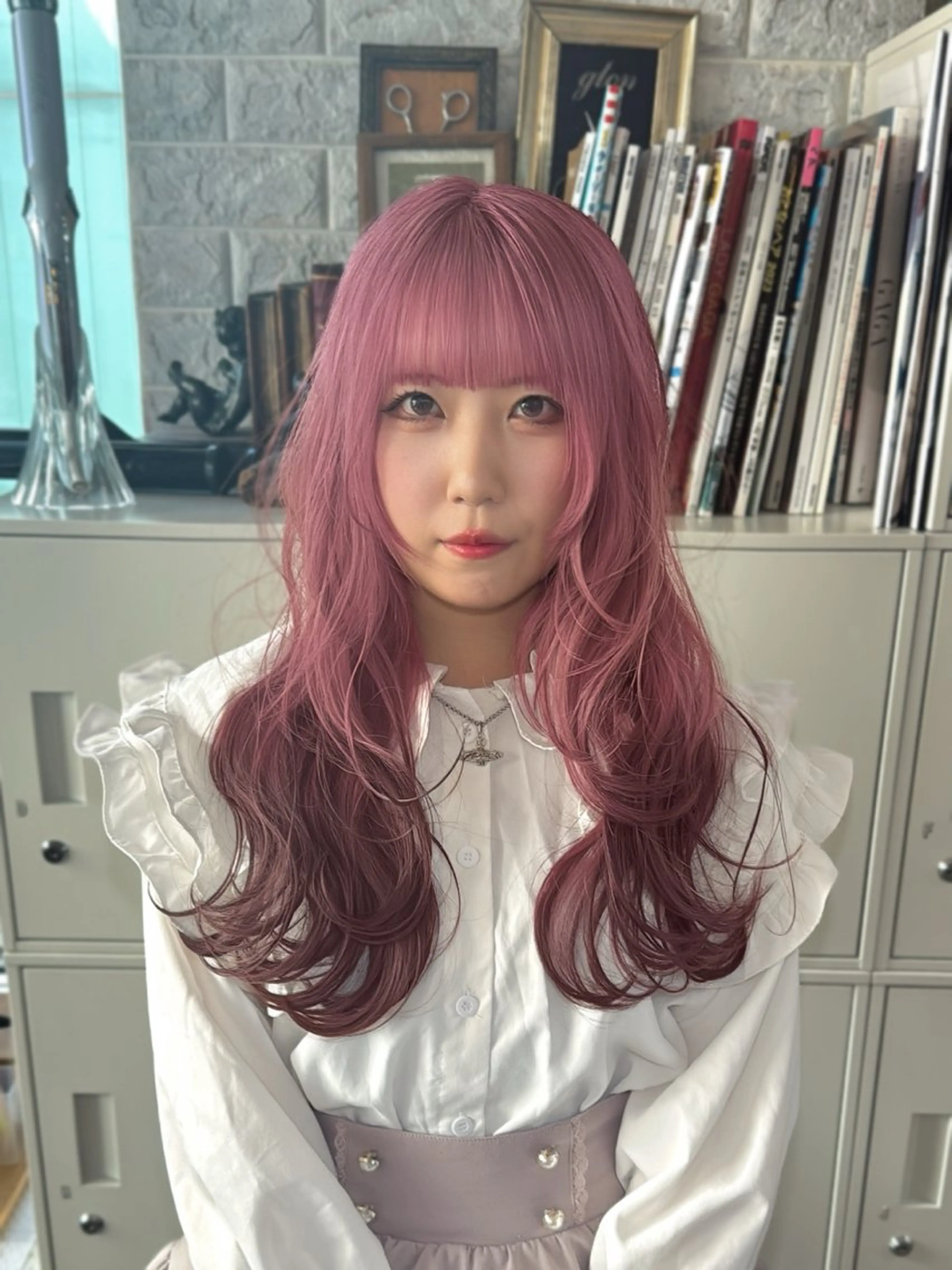 ロング カラー カット ヘアカラー トリートメント ウルフレイヤー エクステ/kokiのヘアスタイル