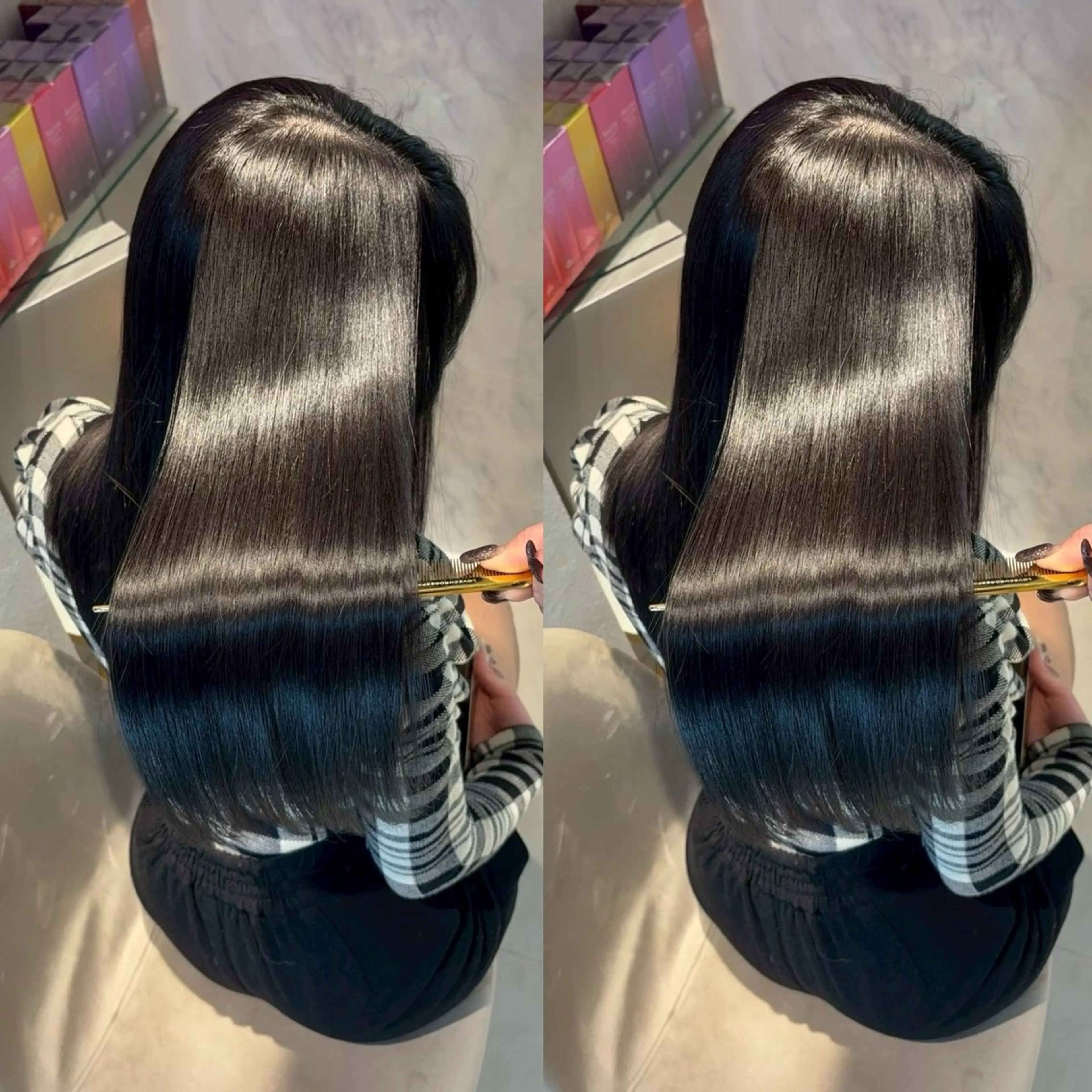 ロング カラー カット ヘアカラー 縮毛矯正 トリートメント 新宿/髪質改善/ 縮毛矯正/suuのヘアスタイル