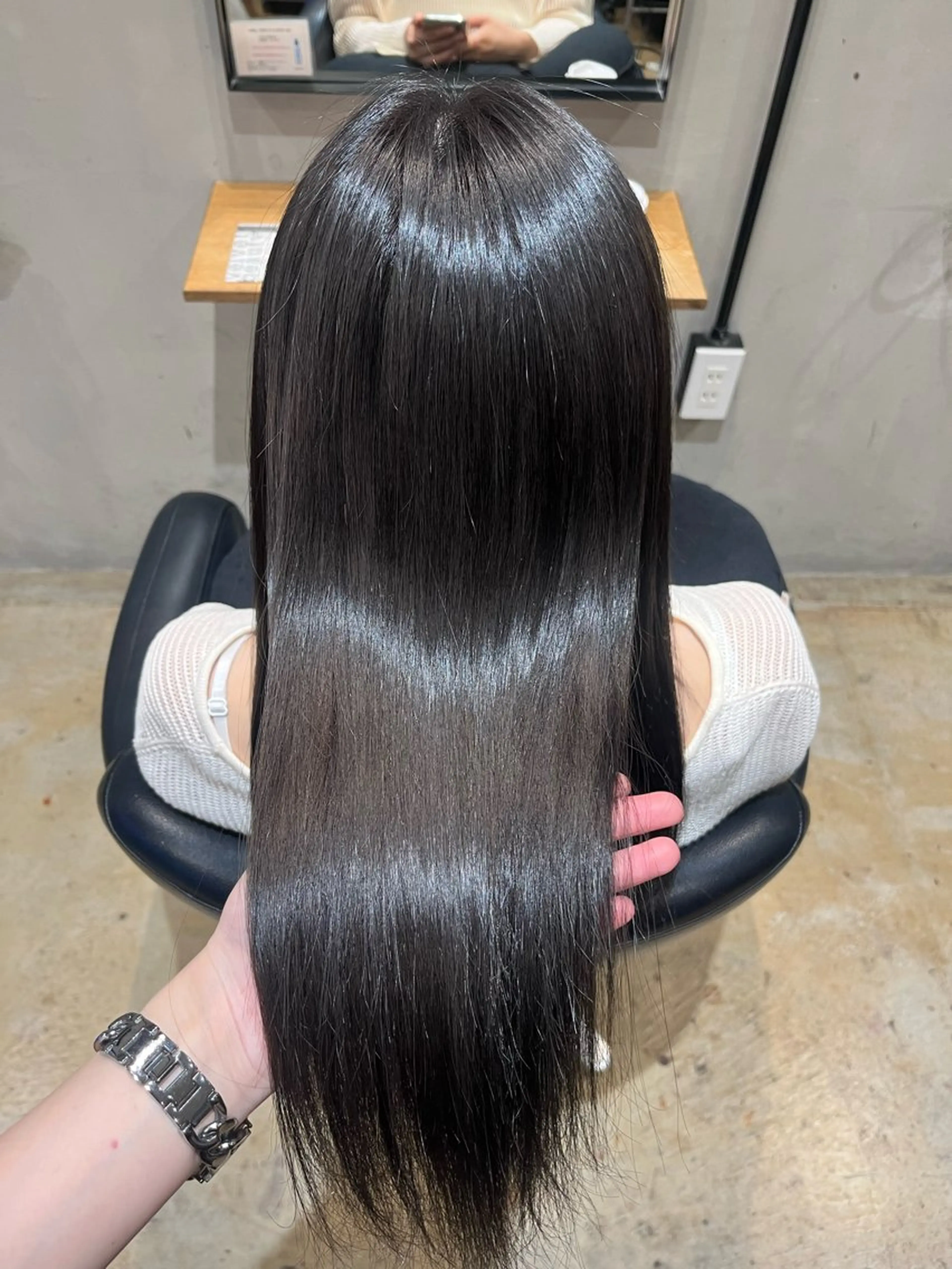 セミロング ヘアアレンジ 縮毛矯正 みわ/博多 ブリーチ/メンズヘアのヘアスタイル