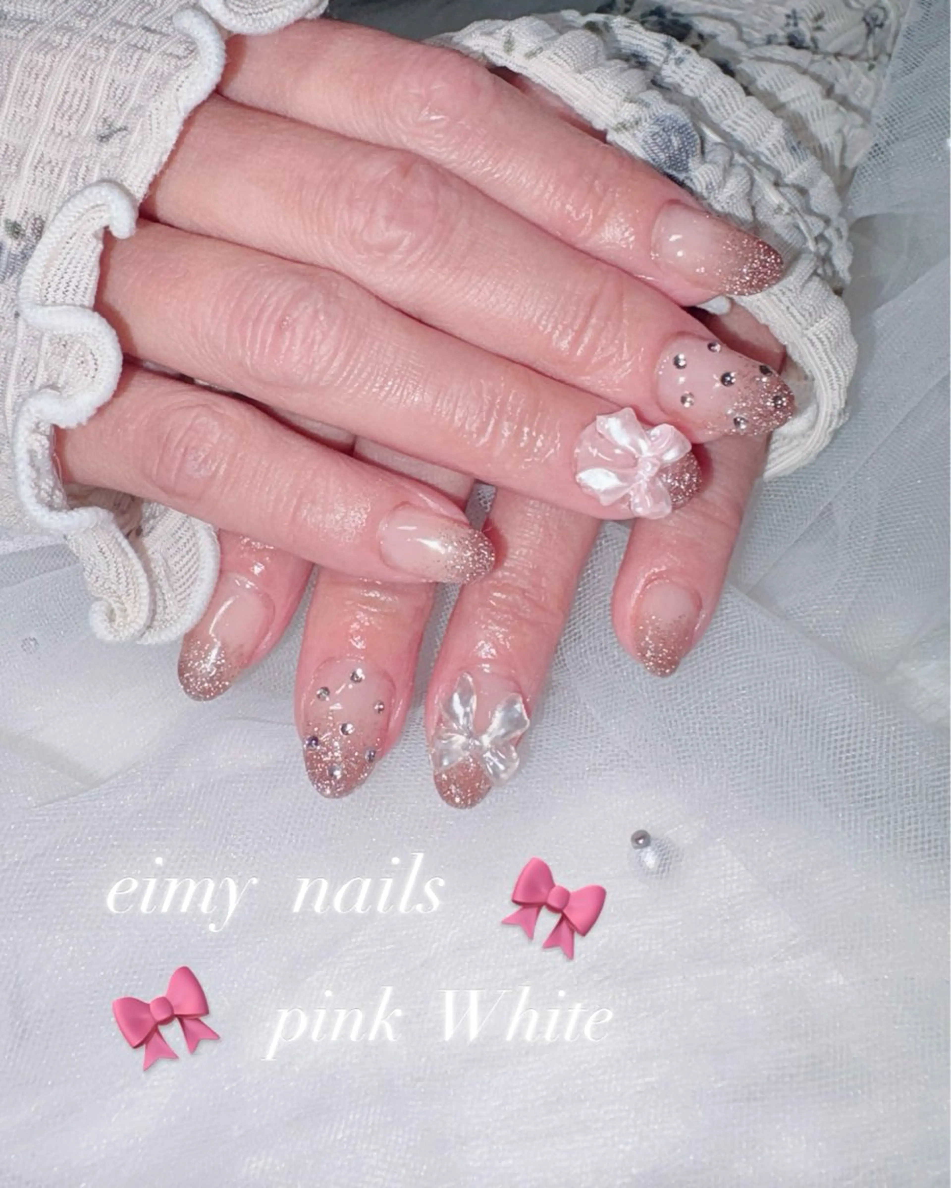 ネイル フラッシュネイル グラデーション ラメ(グリッター) ラメグラデーション ピンク ハンドネイル eimy nails♡のネイルデザイン