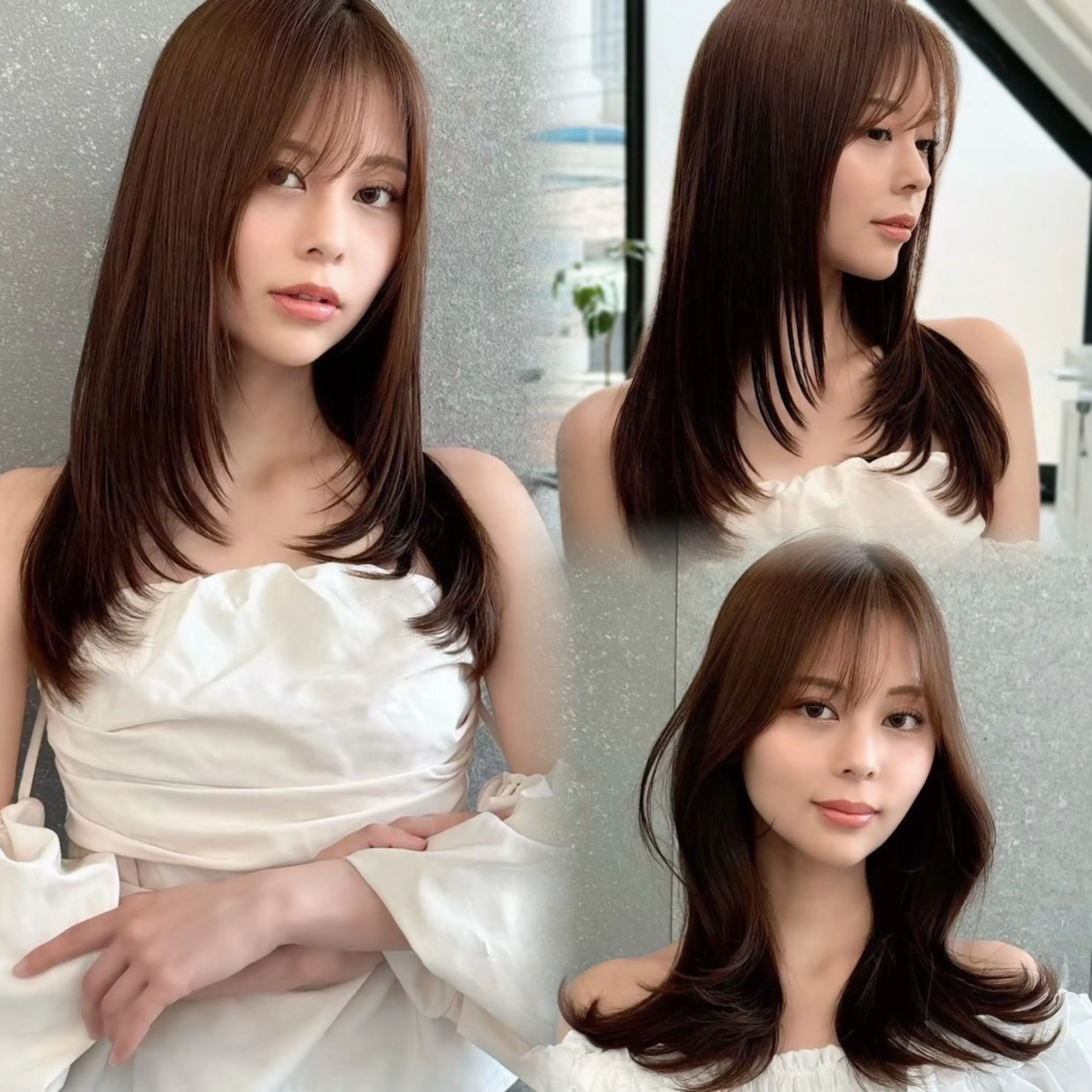 セミロング ボブ/レイヤー/ 縮毛矯正/ 渡邊莉玖のヘアスタイル