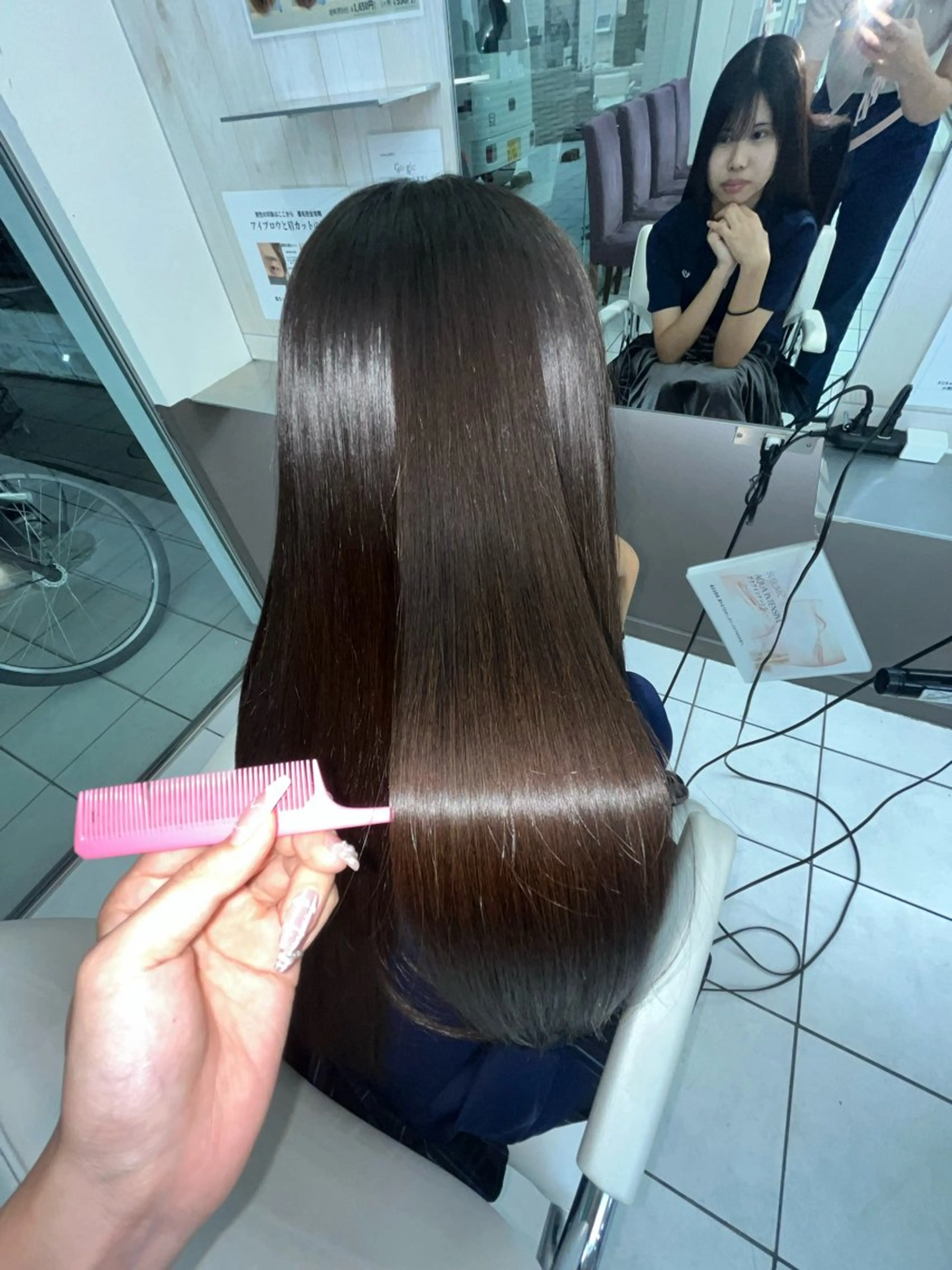 ロング カット 縮毛矯正 トリートメント 髪質改善/艶カラー 💞白井音葉のヘアスタイル