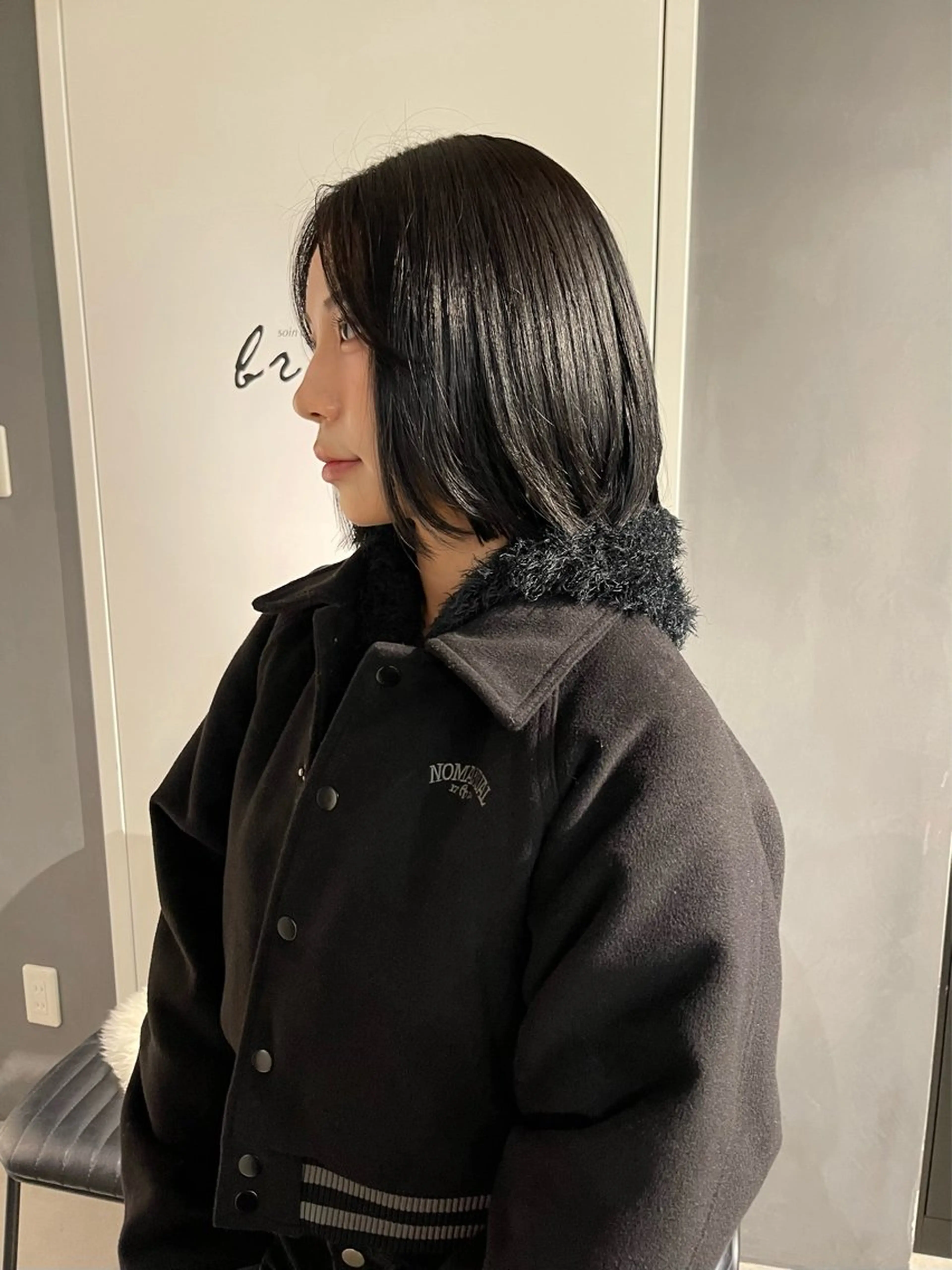 ショート カラー ボブレイヤー 黒髪 ボブ レイヤーカット カット ヘアカラー トリートメント 透明感カラー/レイヤ ー/艶髪/NENEのヘアスタイル