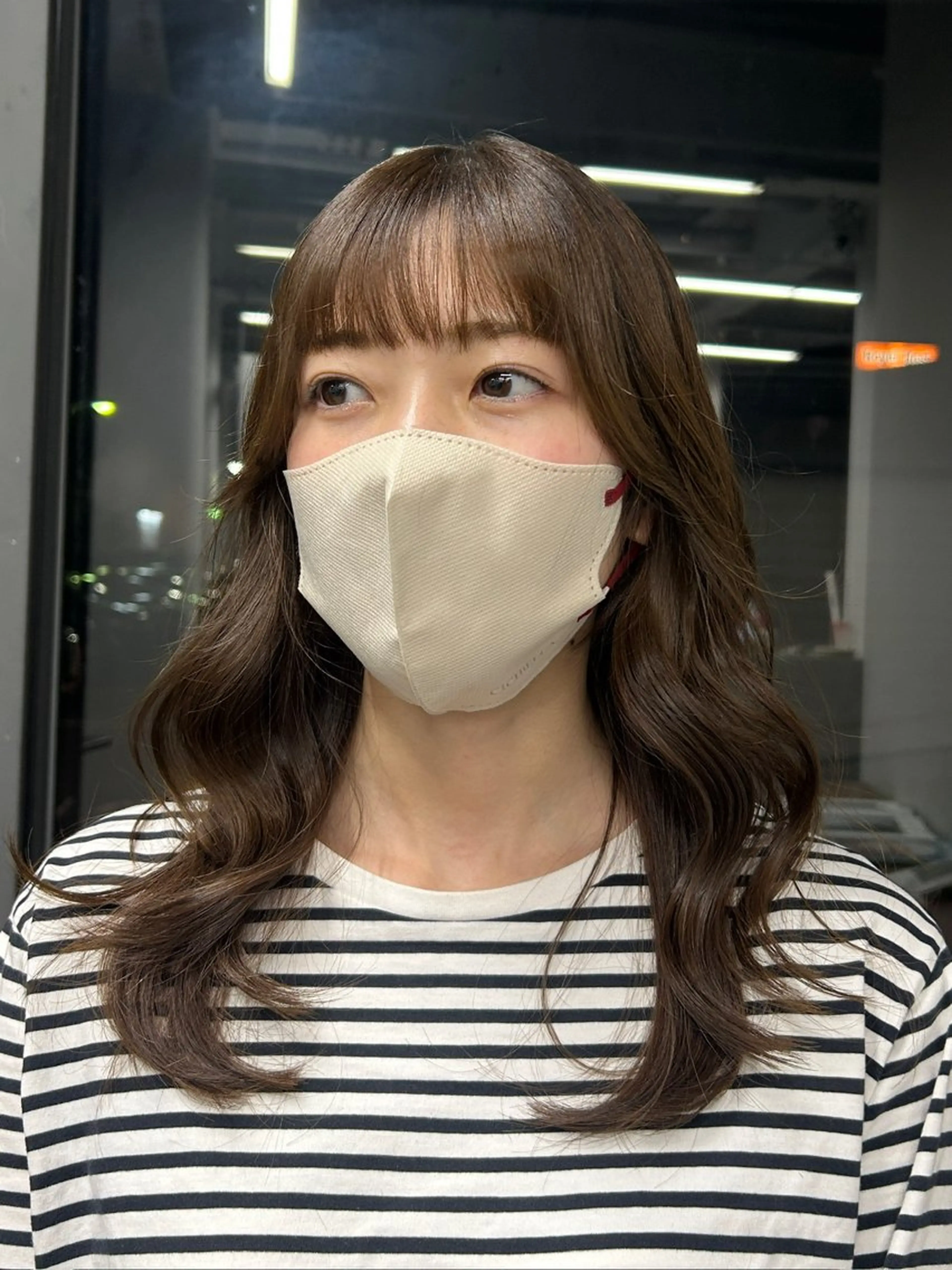 セミロング レイヤーカット 小顔カット カット 櫻木李紗/暖色カラー 透明感カラーのヘアスタイル