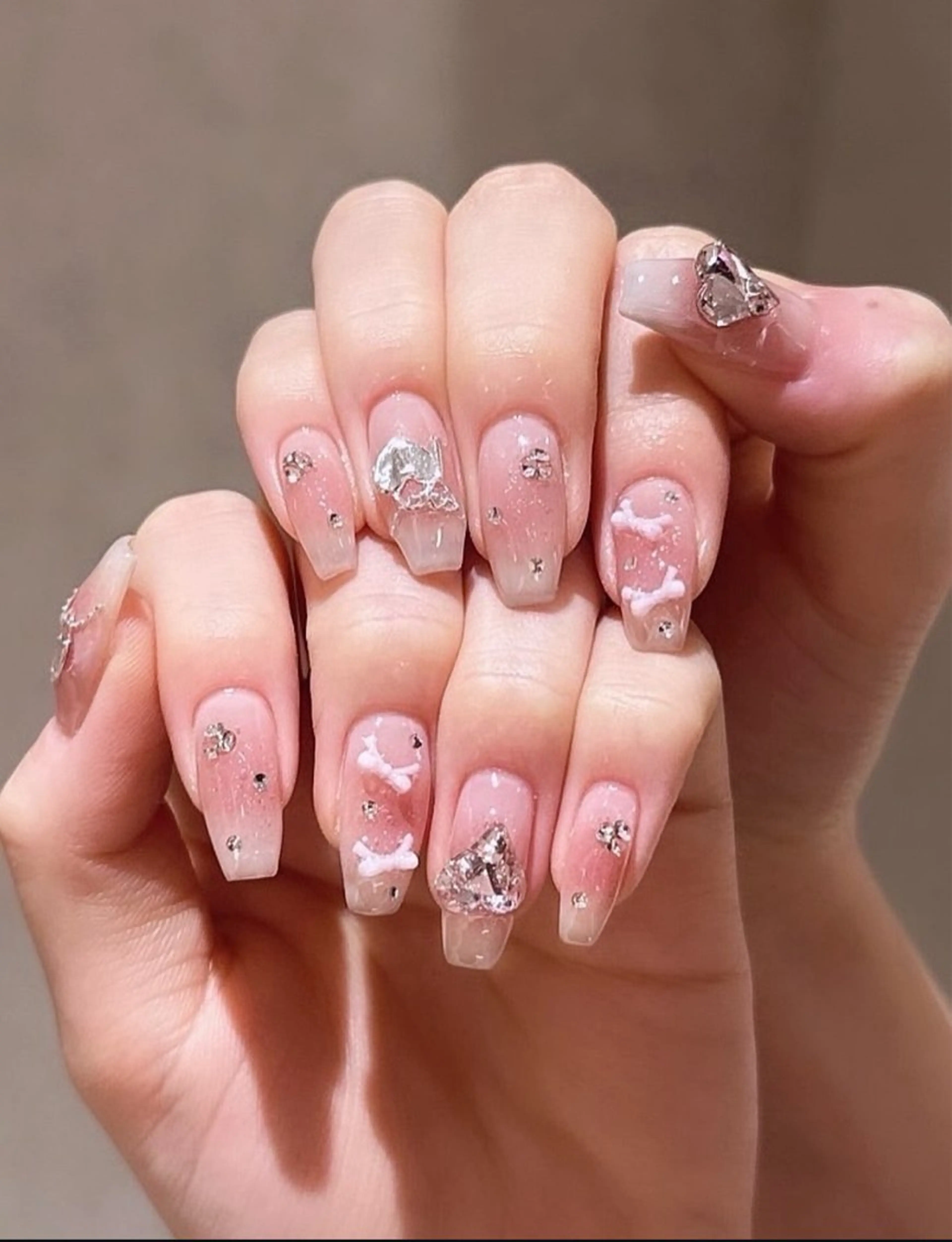 ネイル アートネイル オーロラネイル チークネイル 長さ出し フットネイル ハンドネイル Blossom nail_研修のネイルデザイン