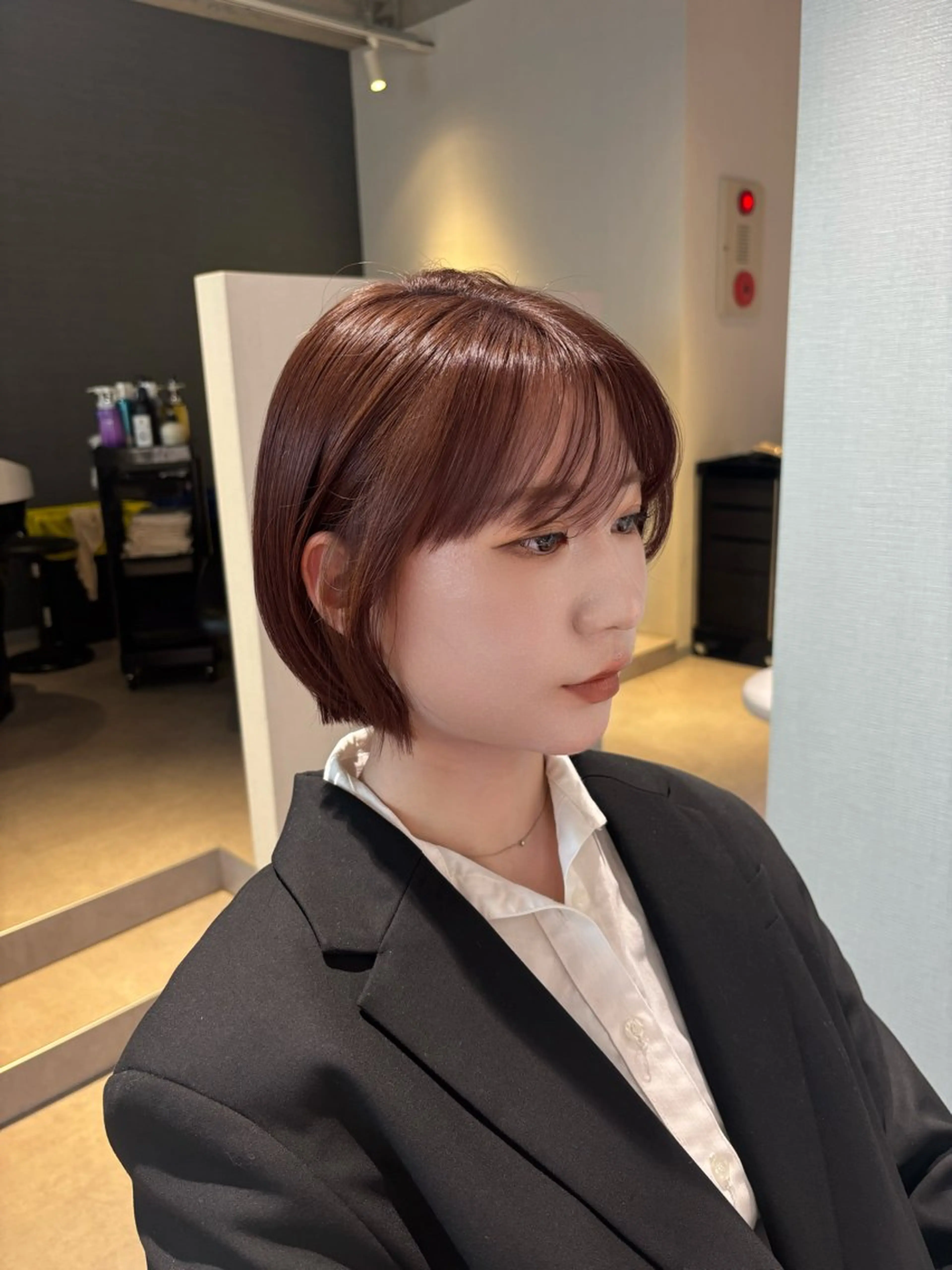 ショート ショートボブ ボブ シースルーバング ショートヘア カット 🌸SAORI /透明感カラー🌸のヘアスタイル