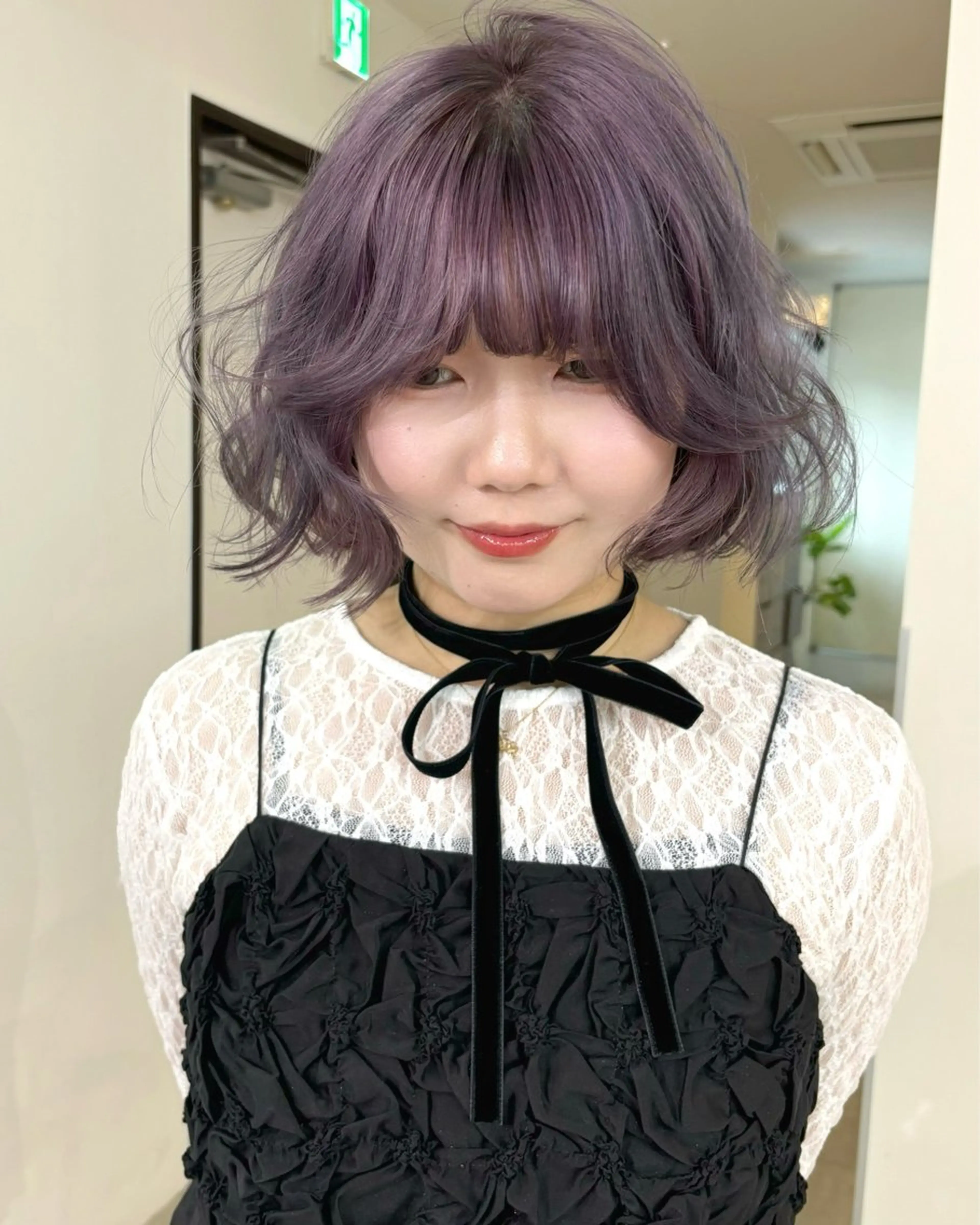 ショート カラー ブロンド ラベンダーカラー シルバー 似合わせカット ヘアカラー mizuki/ピンク ベージュ.レイヤーのヘアスタイル