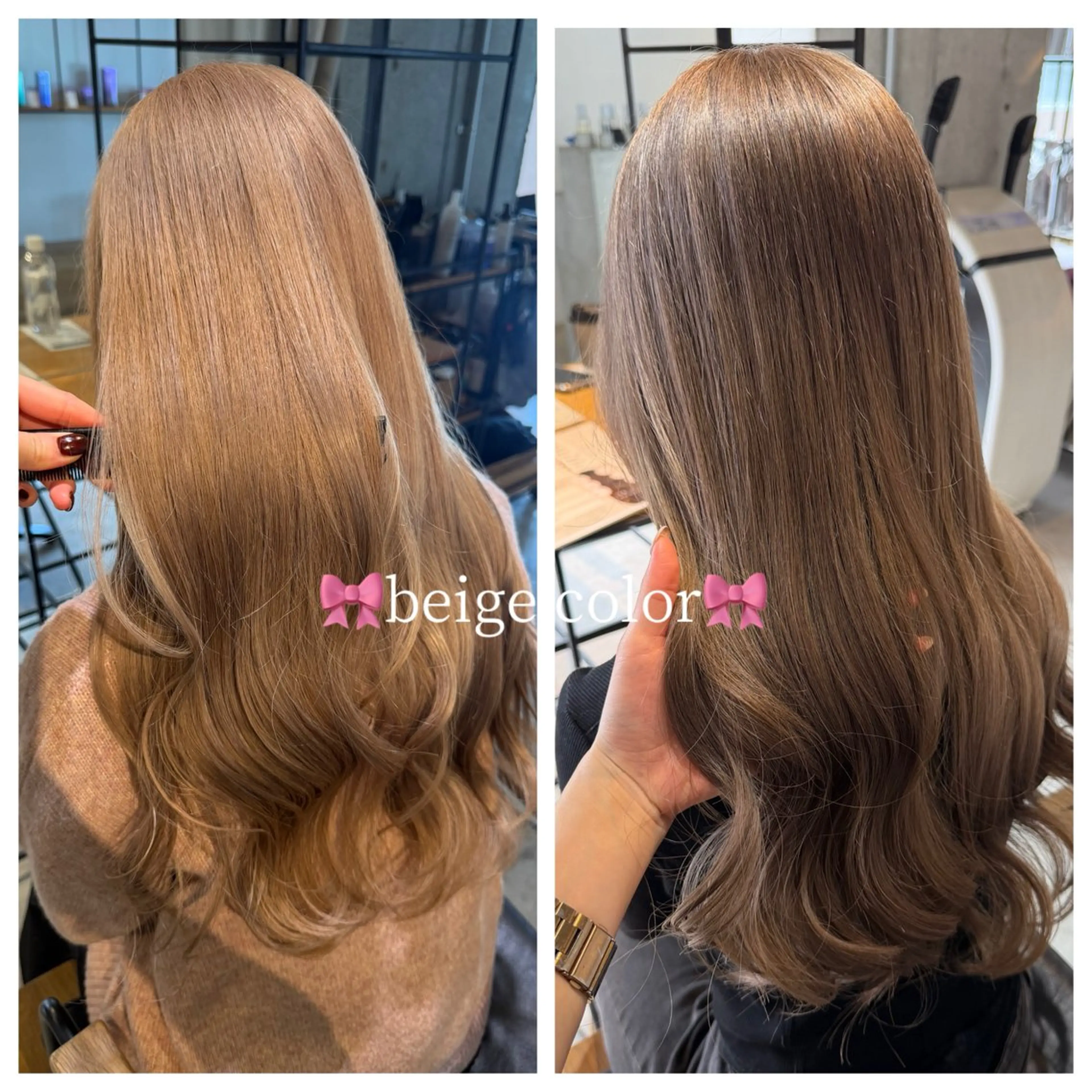 ロング 縮毛矯正/ベージュ 新潟/レイヤー/有紗のヘアスタイル