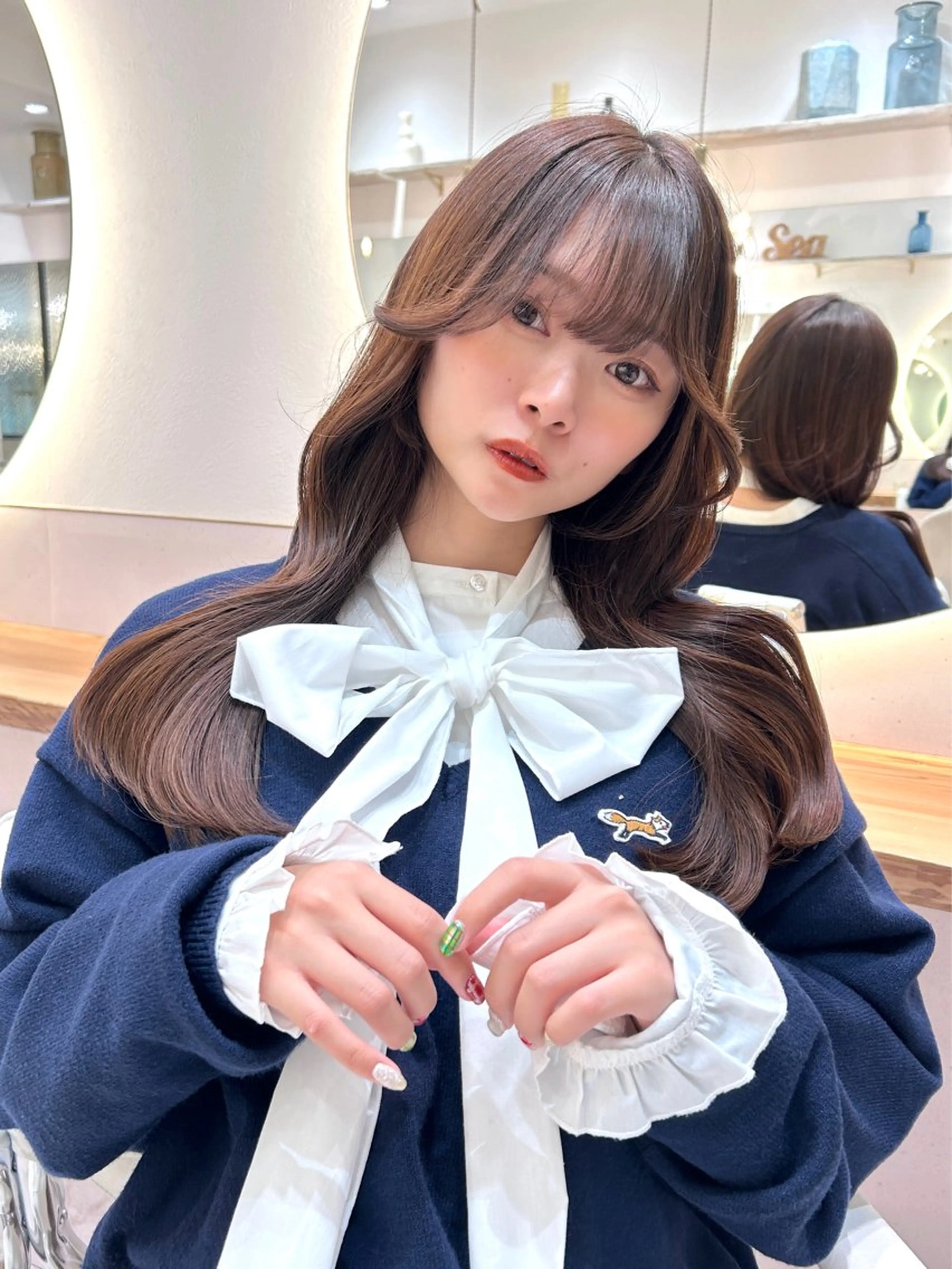 セミロング 髪質改善 韓国風ヘア 似合わせカット ボブ/レイヤーボブ/ 髪質改善/梶川 夏季のヘアスタイル