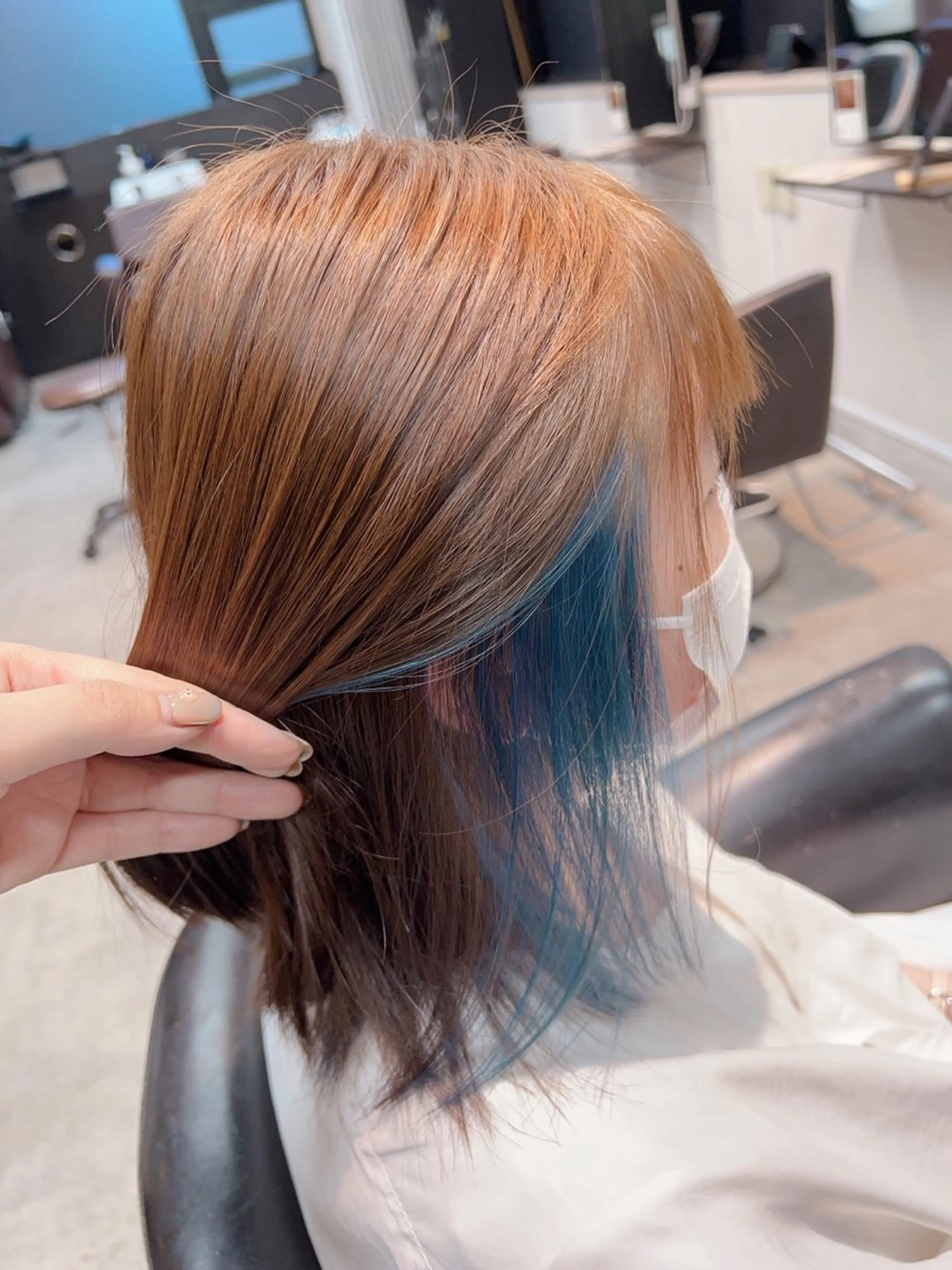 ミディアム カラー アクアカラー アッシュ ベージュカラー 山崎真実🌼メンズ カット募集中のヘアスタイル