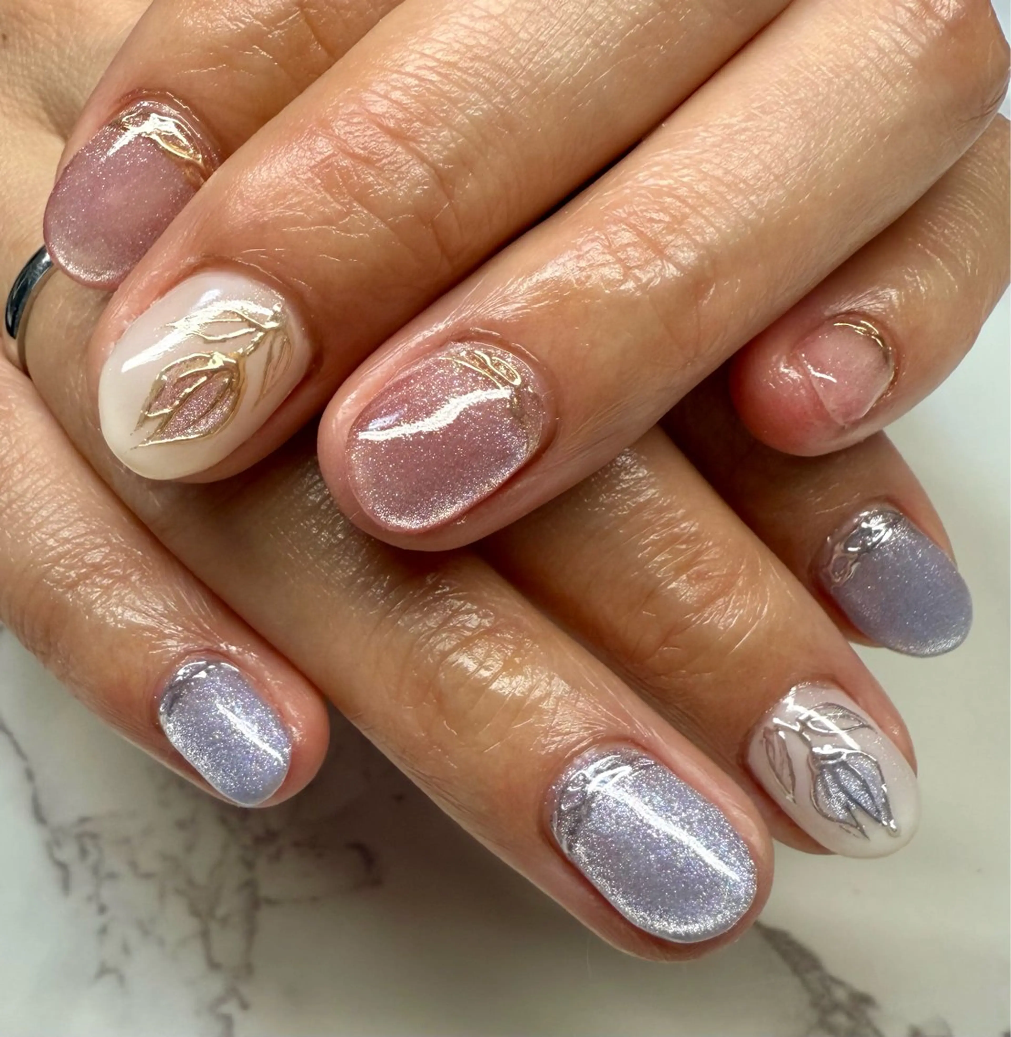 ネイル アートネイル チークネイル フレンチネイル 氷ネイル・うるうるネイル キラキラネイル Mai’s nailのネイルデザイン