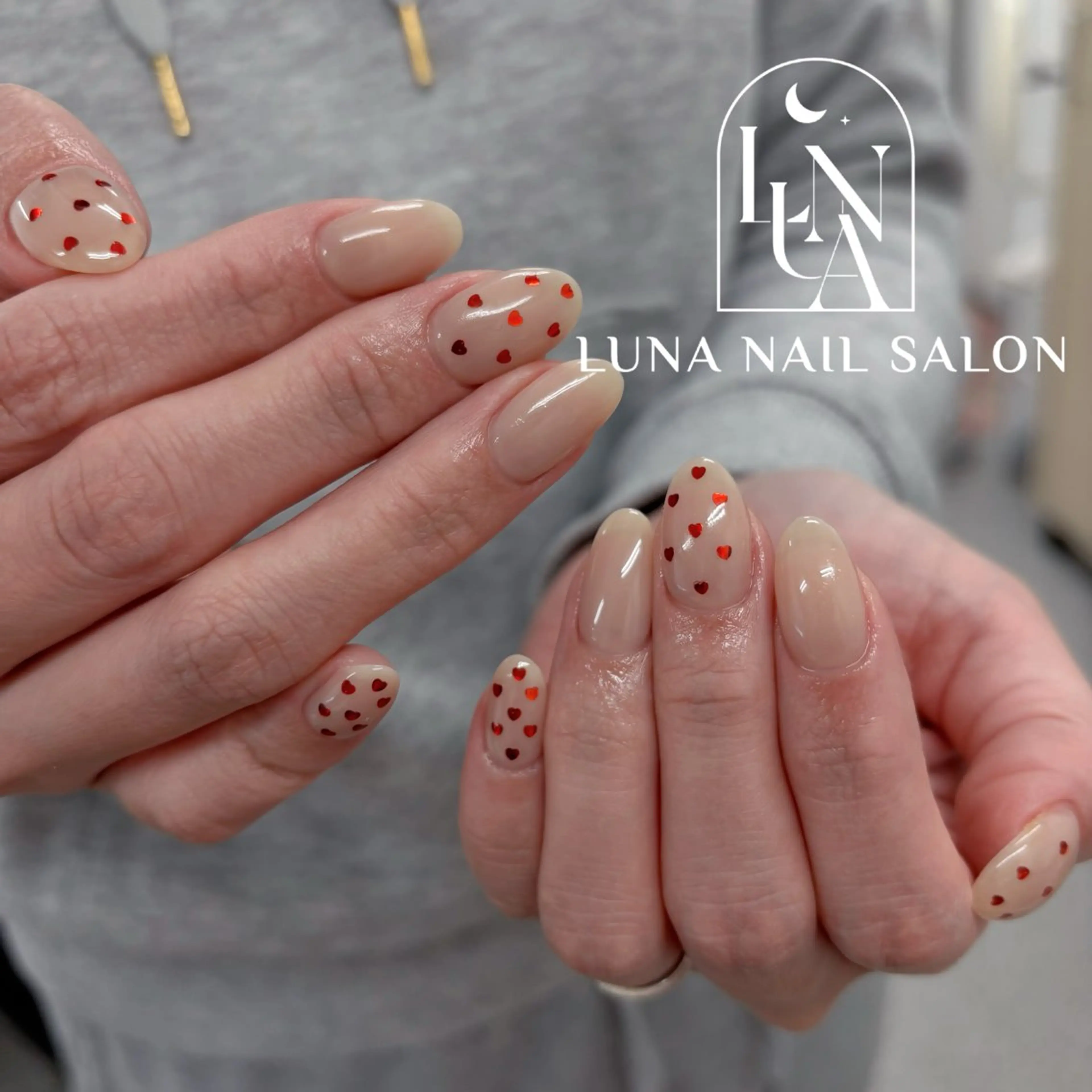 ネイル アートネイル フレンチネイル ジェルネイル ガラスフレンチ 韓国ネイル ハンドネイル ハンドケア LUNA Nail salon💕のネイルデザイン