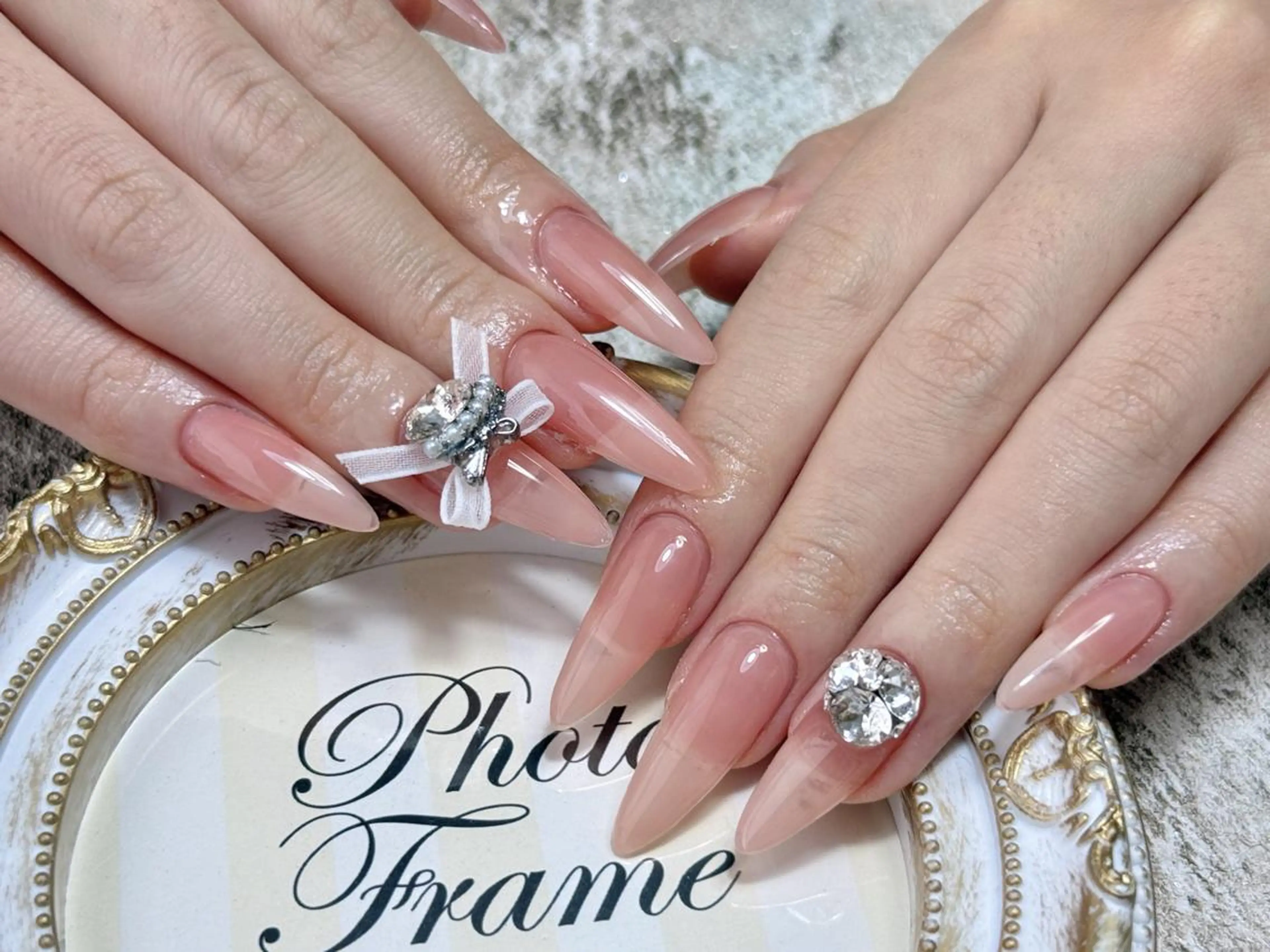 ネイル チークネイル 長さ出し フレンチネイル ジェルネイル 韓国ネイル ハンドネイル マ ルのネイルデザイン