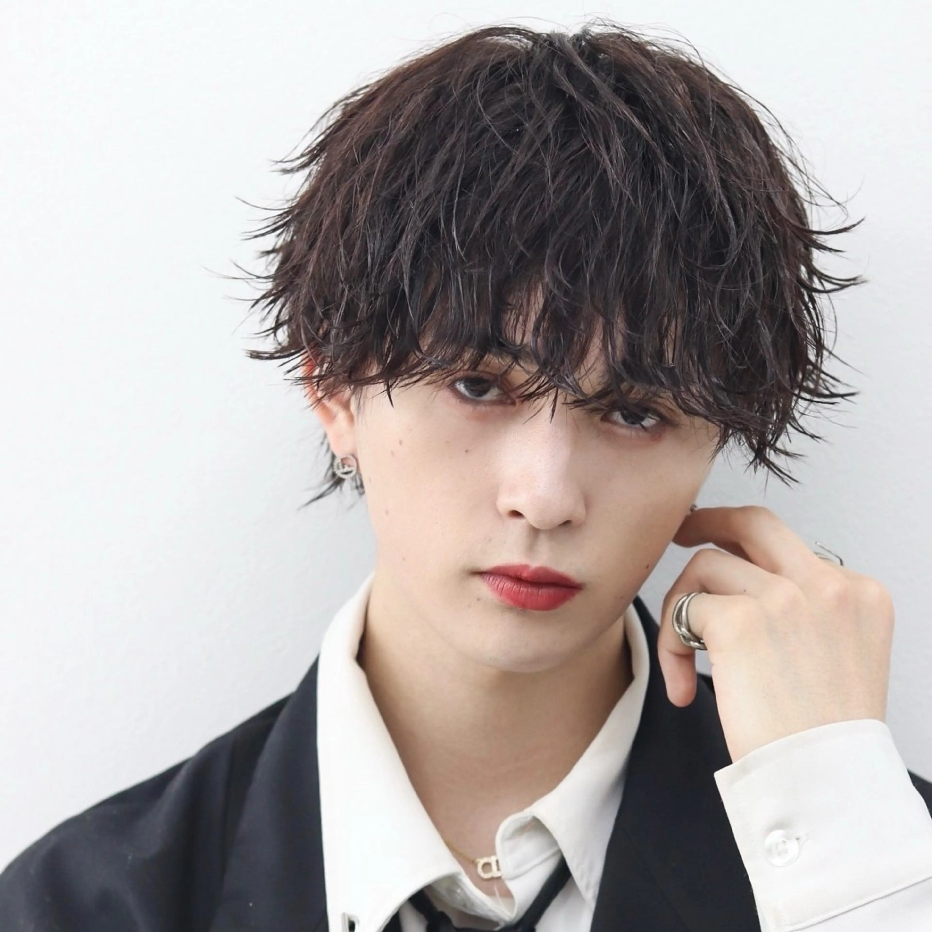 ミディアム カラー パーマ メンズ カット ヘアカラー トリートメント ハイトーン/メンズマ ッシュ/KYOHEIのヘアスタイル