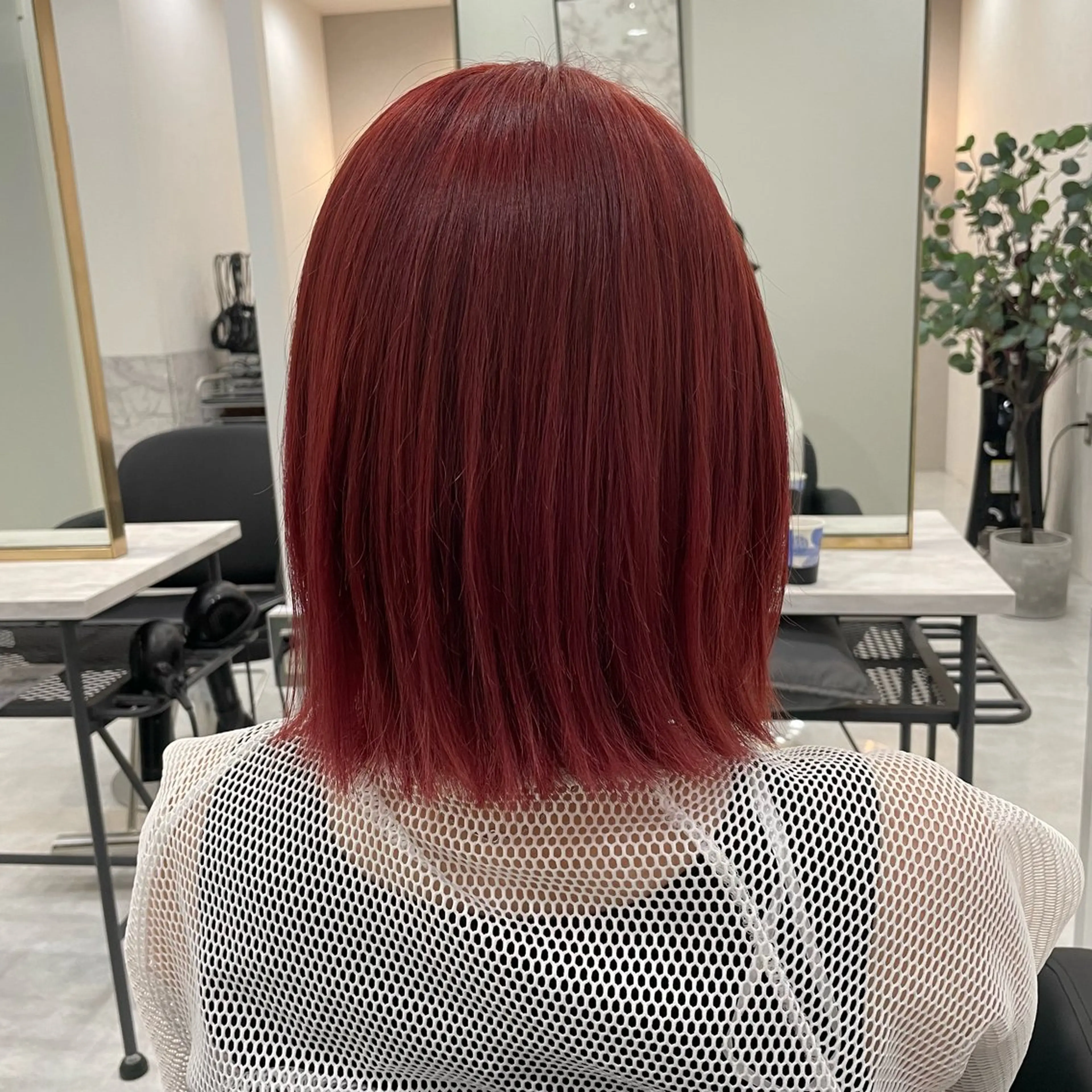 ミディアム ミディアムパーマ ハイライト SOYON船橋店 西澤元気のヘアスタイル