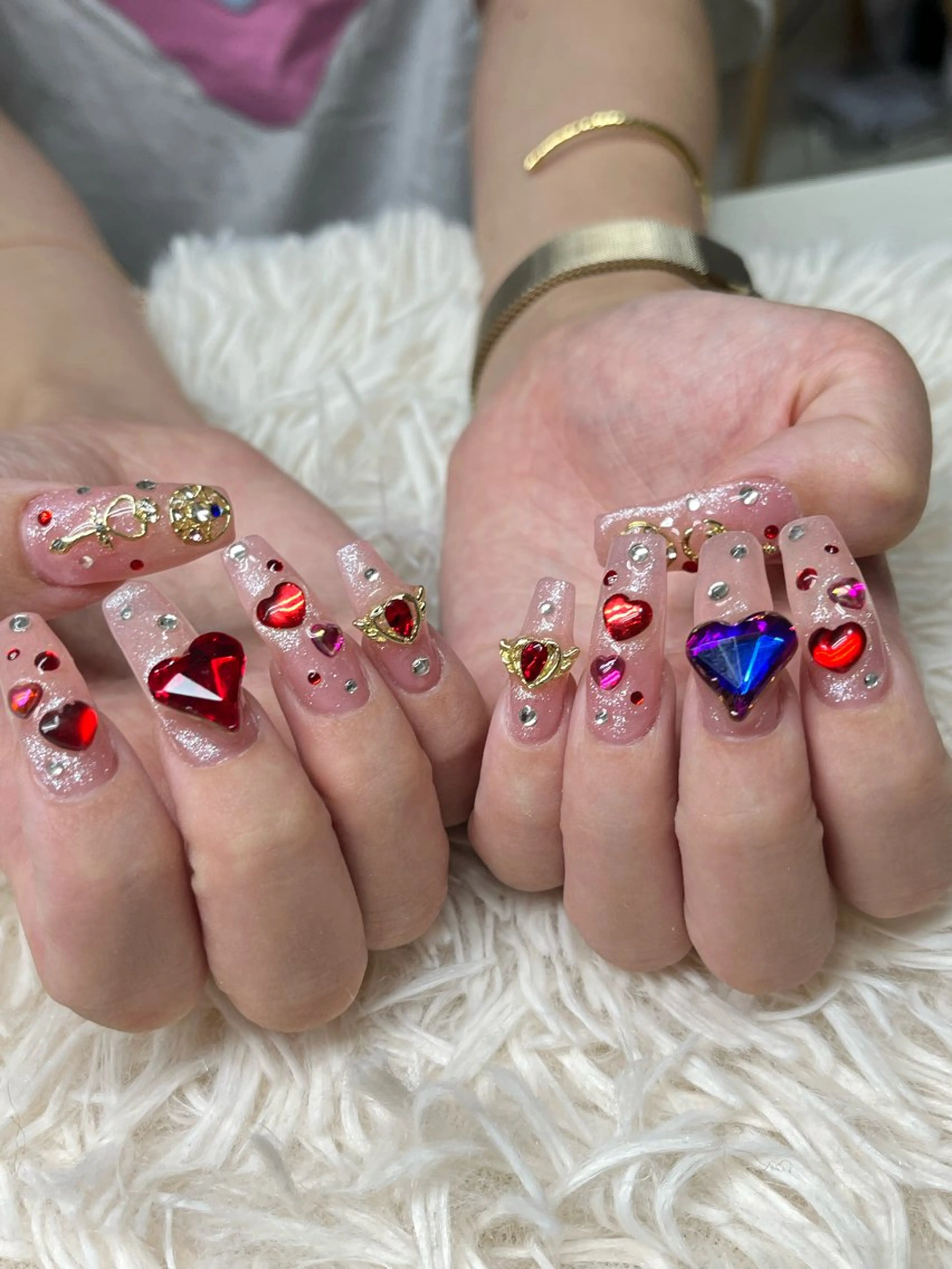 ネイル アートネイル キラキラネイル 韓国ネイル ラメ(グリッター) ロングネイル 🐕‍🦺Yappy 💗A-tanのネイルデザイン