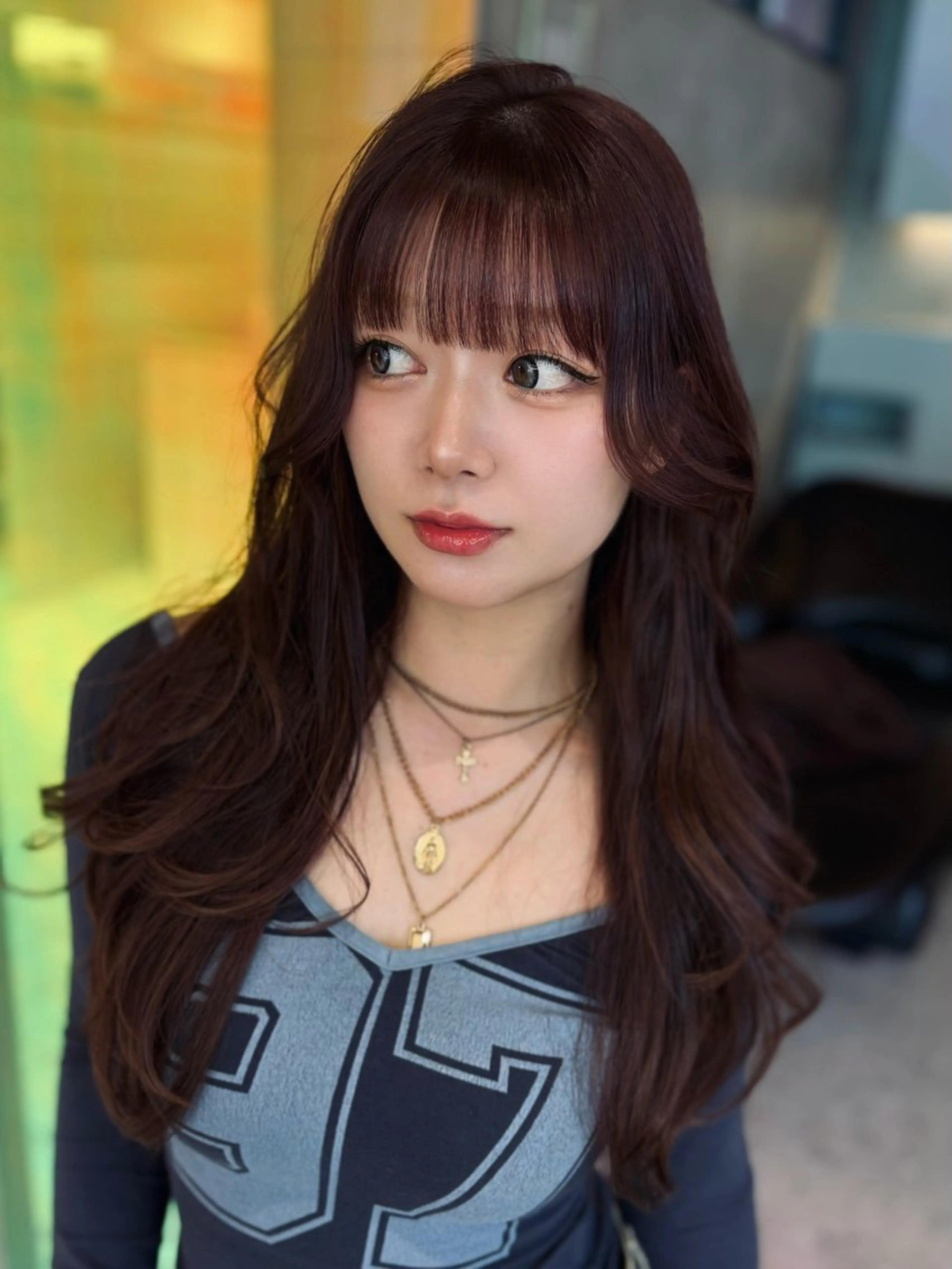 ロング カラー 透明感カラー トリートメント 色気レイヤースタイル 洒落色気ヘアマサトのヘアスタイル