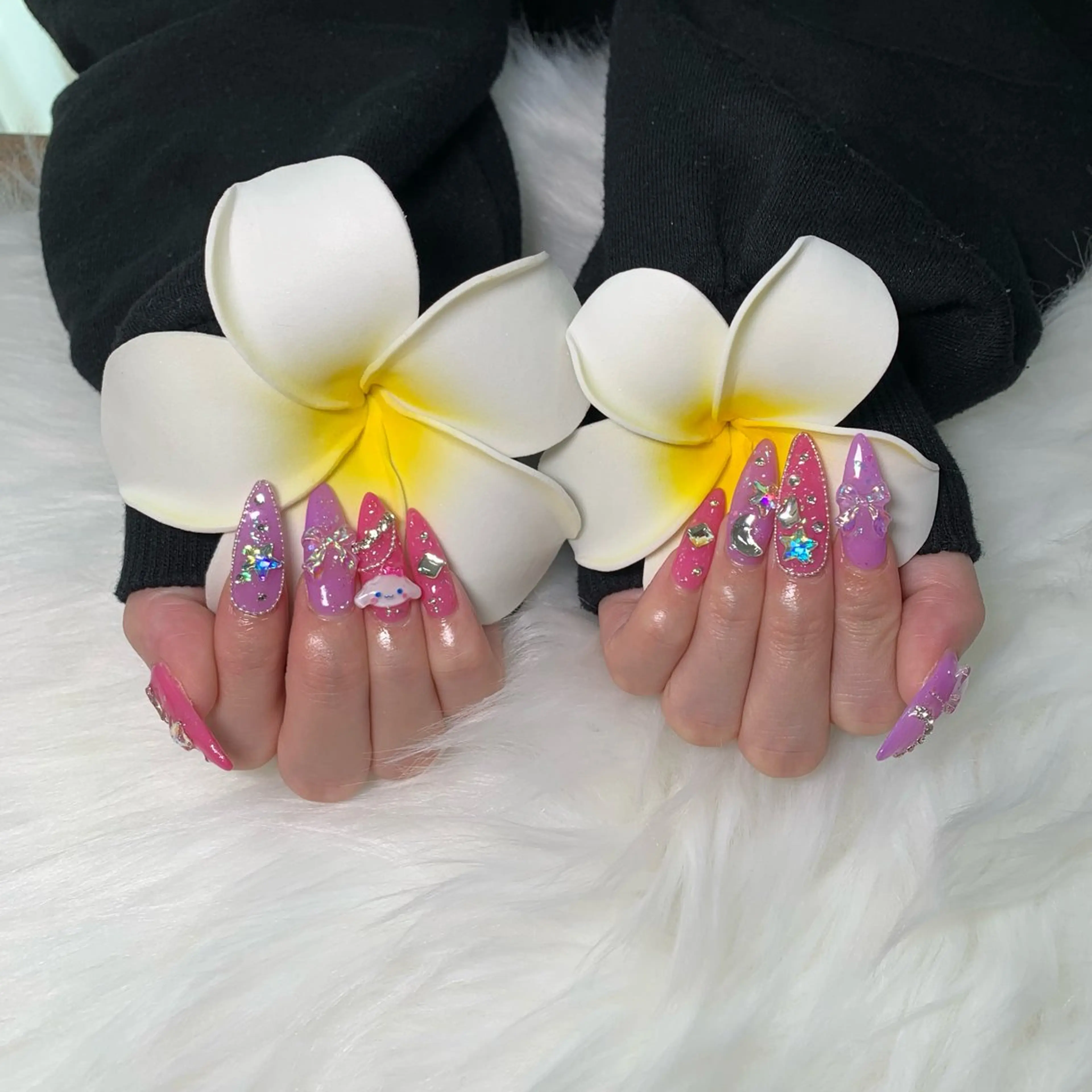 🌺長さ出しネイル🌺(持ち込みデザイン)の写真