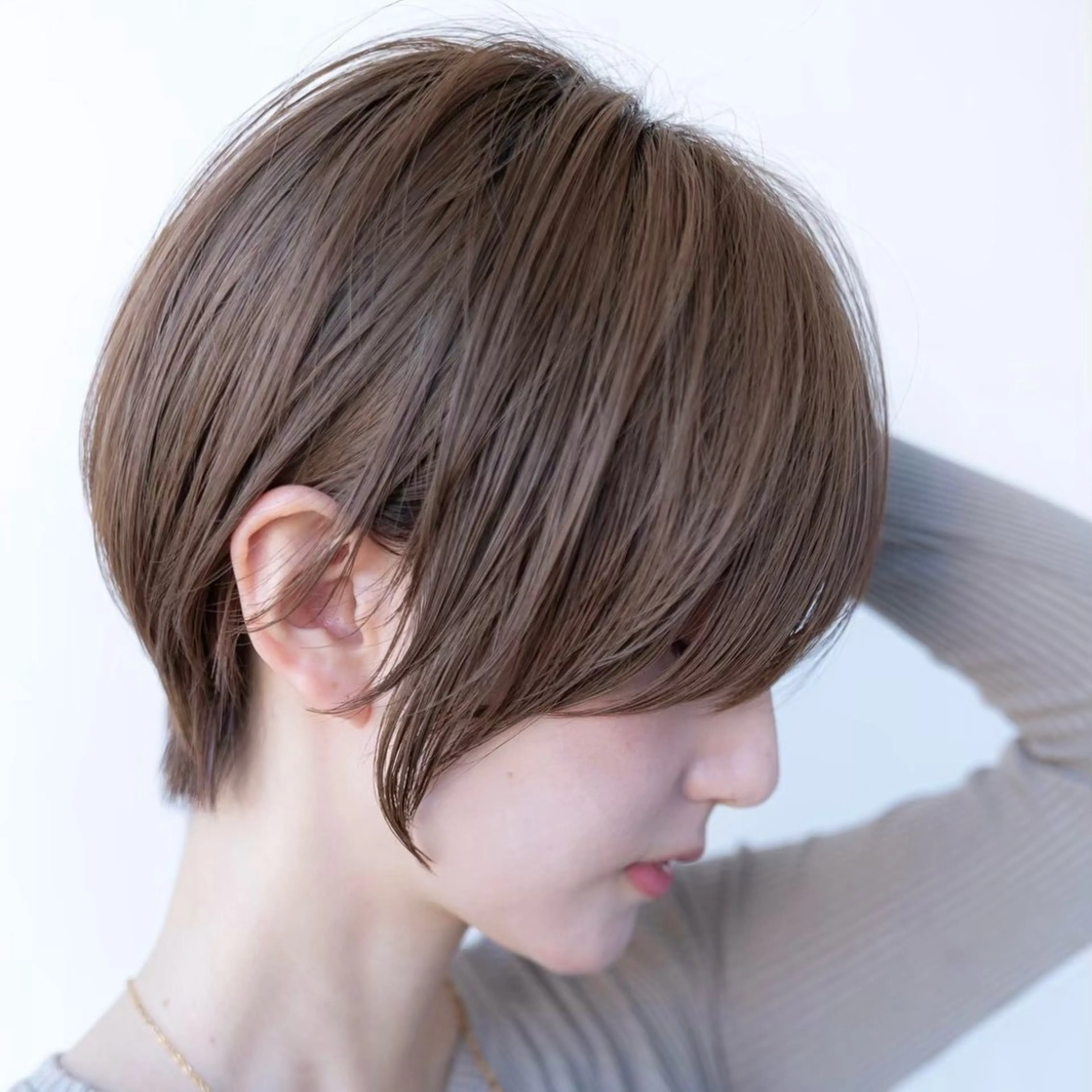 ショート カラー 切りっぱなしボブ ショートボブ 丸みショート ボブ くびれヘア カット ヘアカラー トリートメント 田中航平/渋谷ボブ/ レイヤーボブのヘアスタイル