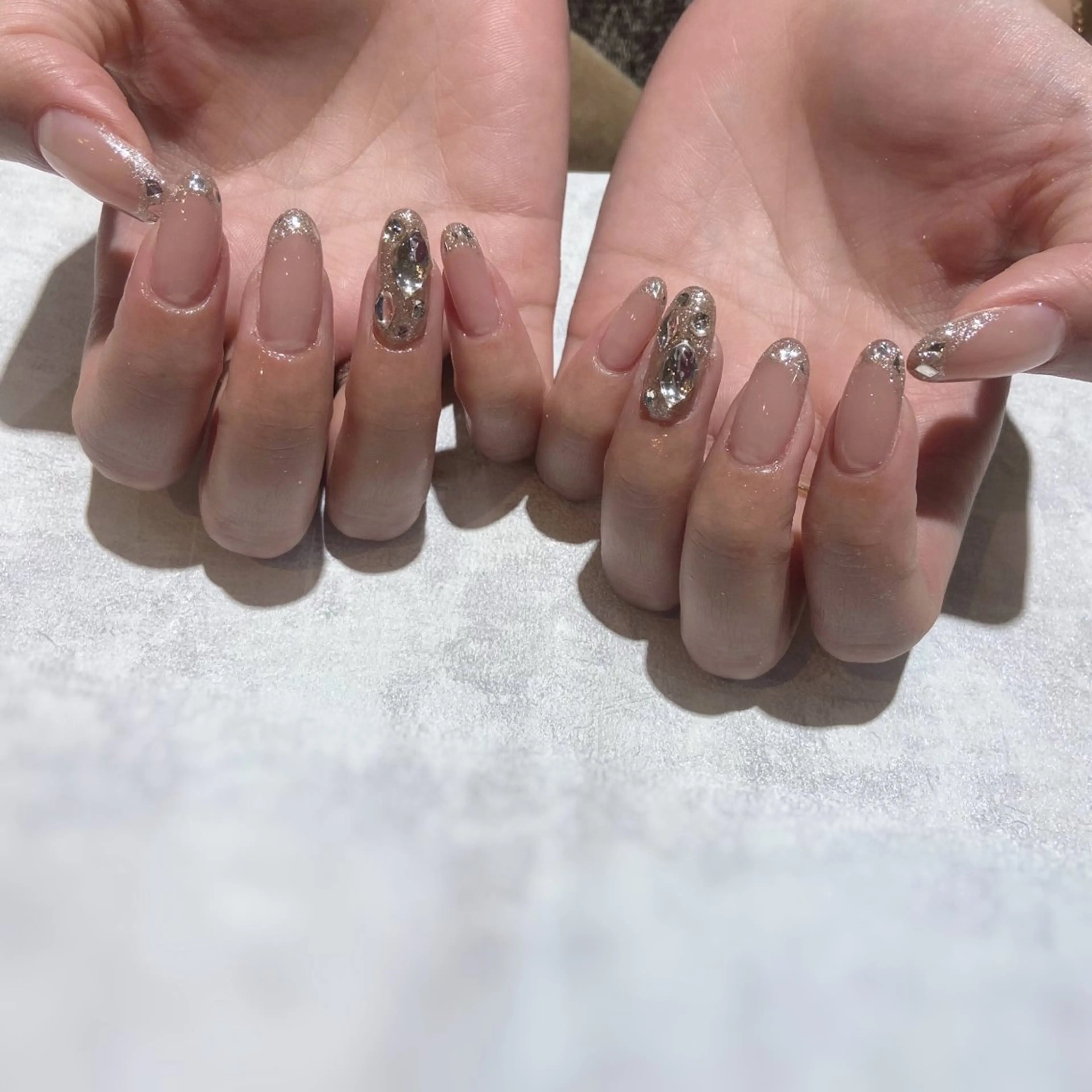 ネイル フレンチネイル キラキラネイル 韓国ネイル マグネットネイル ワンホンネイル Roi〈ロワ〉 ayanaのネイルデザイン