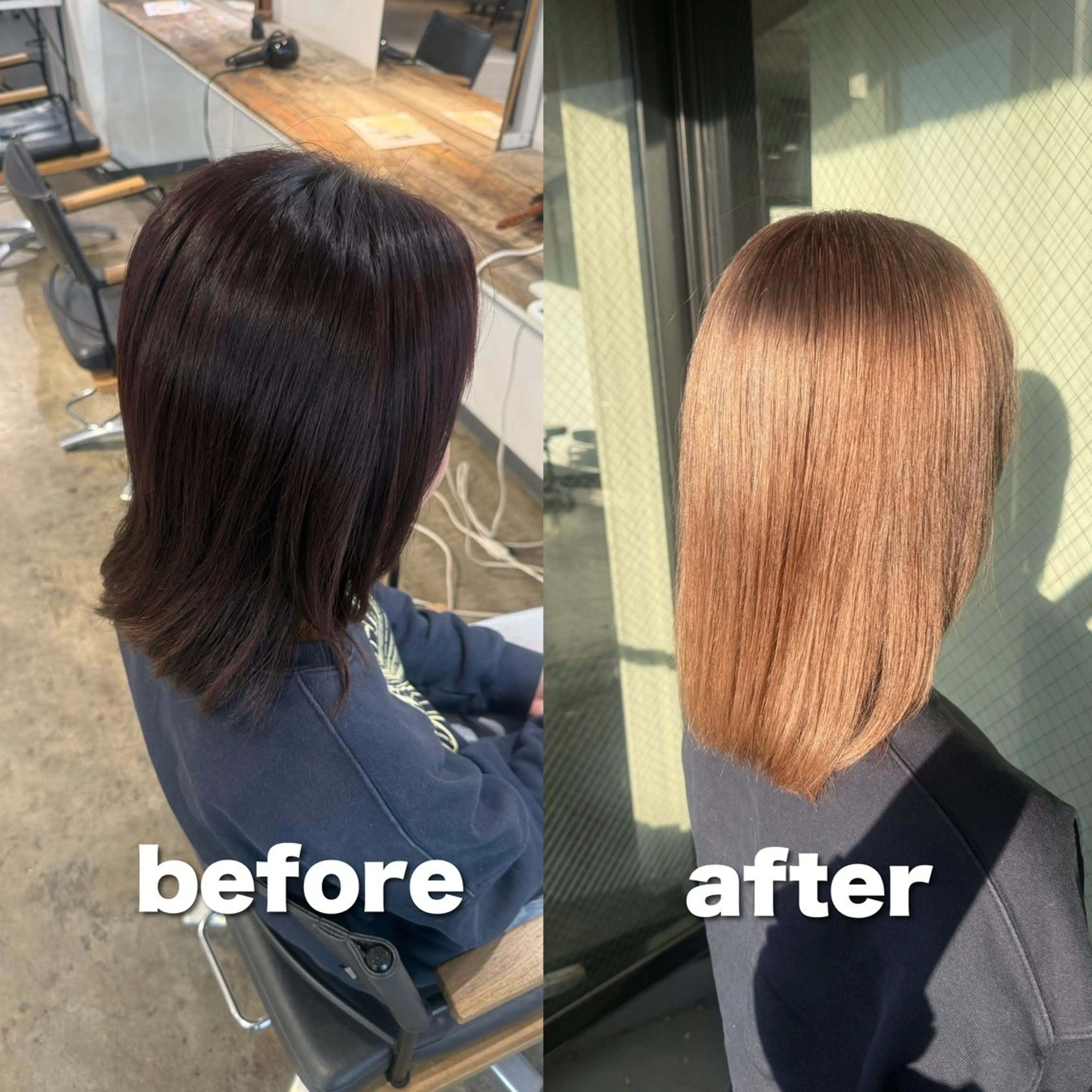 セミロング カラー ヘアカラー トリートメント 🫧ブリーチモデル/ 透明感カラー /みきのヘアスタイル