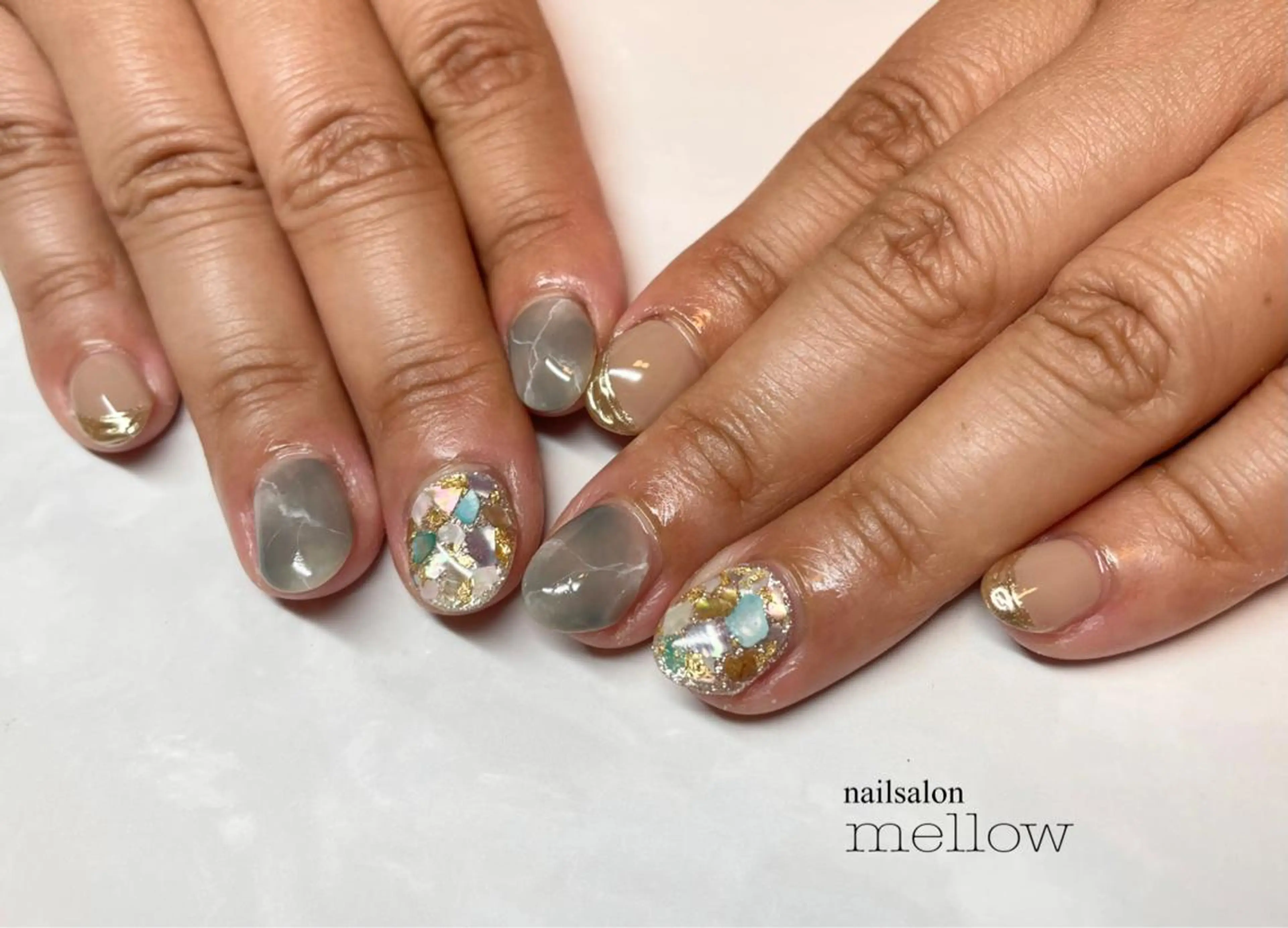 ネイル 大理石ネイル(マーブル) 大山 浩美のネイルデザイン