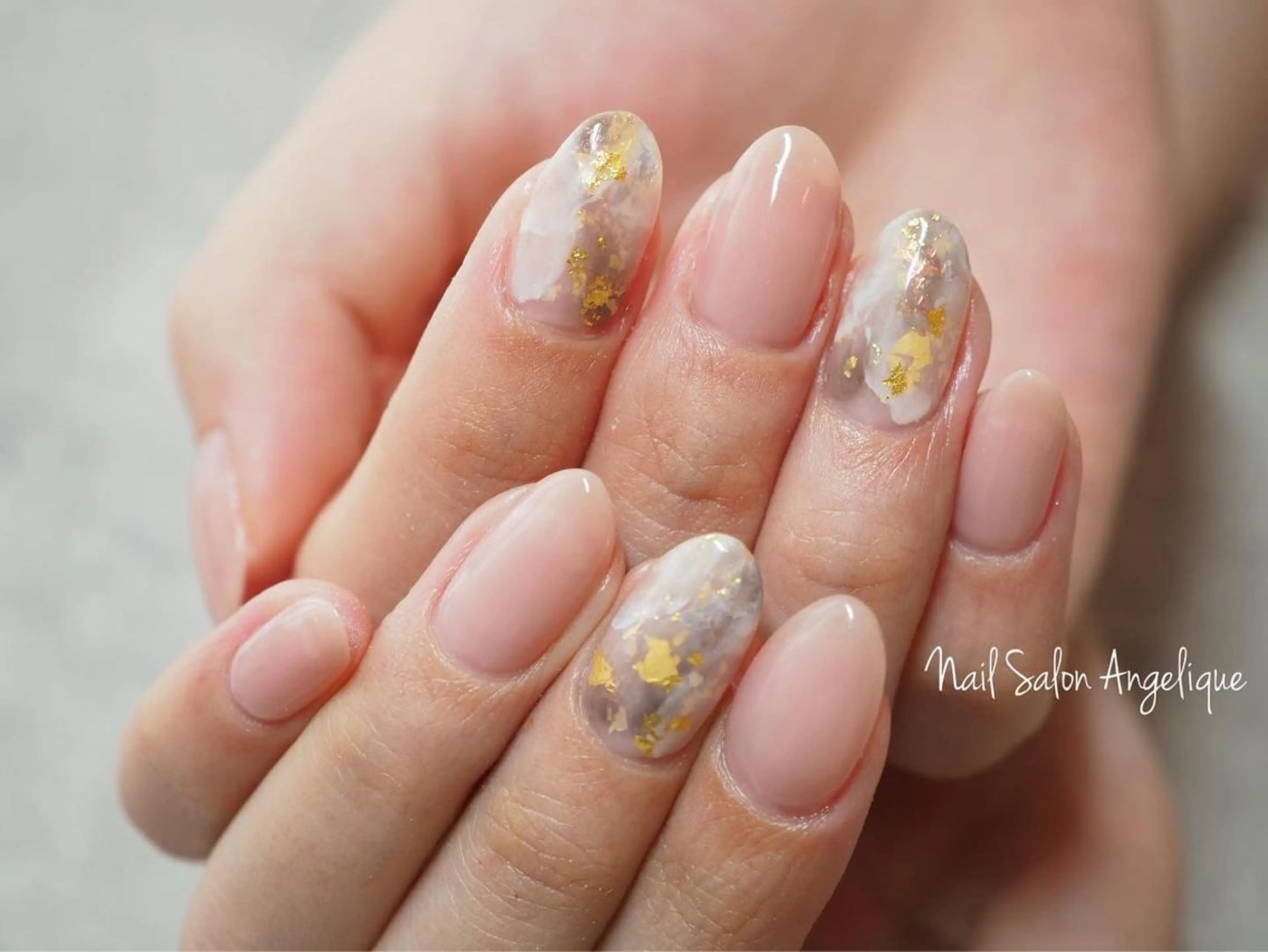 ネイル アートネイル 大理石ネイル(マーブル) ワンカラーネイル ハンドネイル Nailist Rumiのネイルデザイン