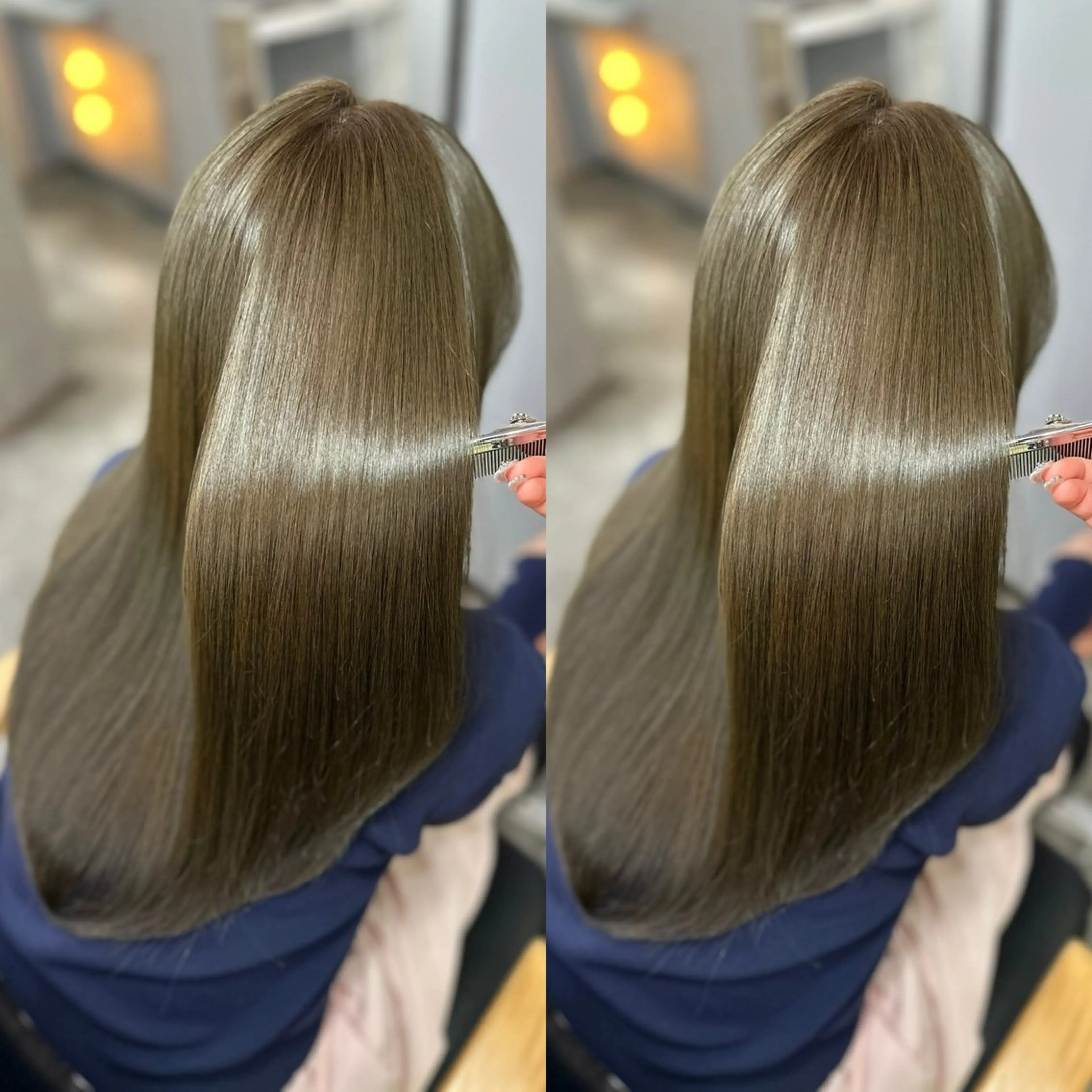 ロング カラー 縮毛矯正×ボブ💎 髪質改善/木下のヘアスタイル