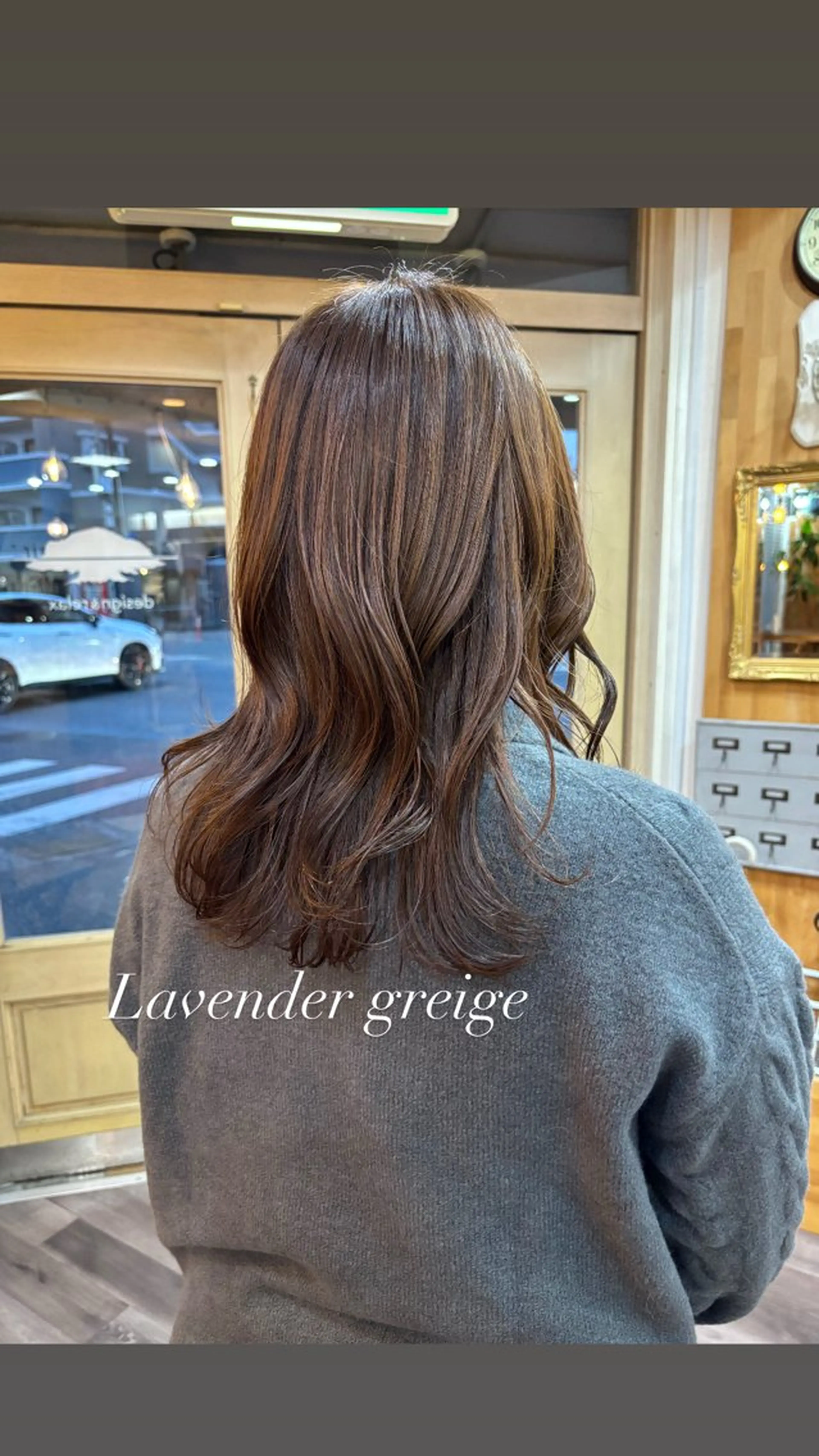 ロング カラー 透明感カラー グレージュ ラベンダーカラー ラベンダーグレージュ ラベンダーグレー ヘアカラー bright所属・miku ヘアセット/着付けのヘアスタイル