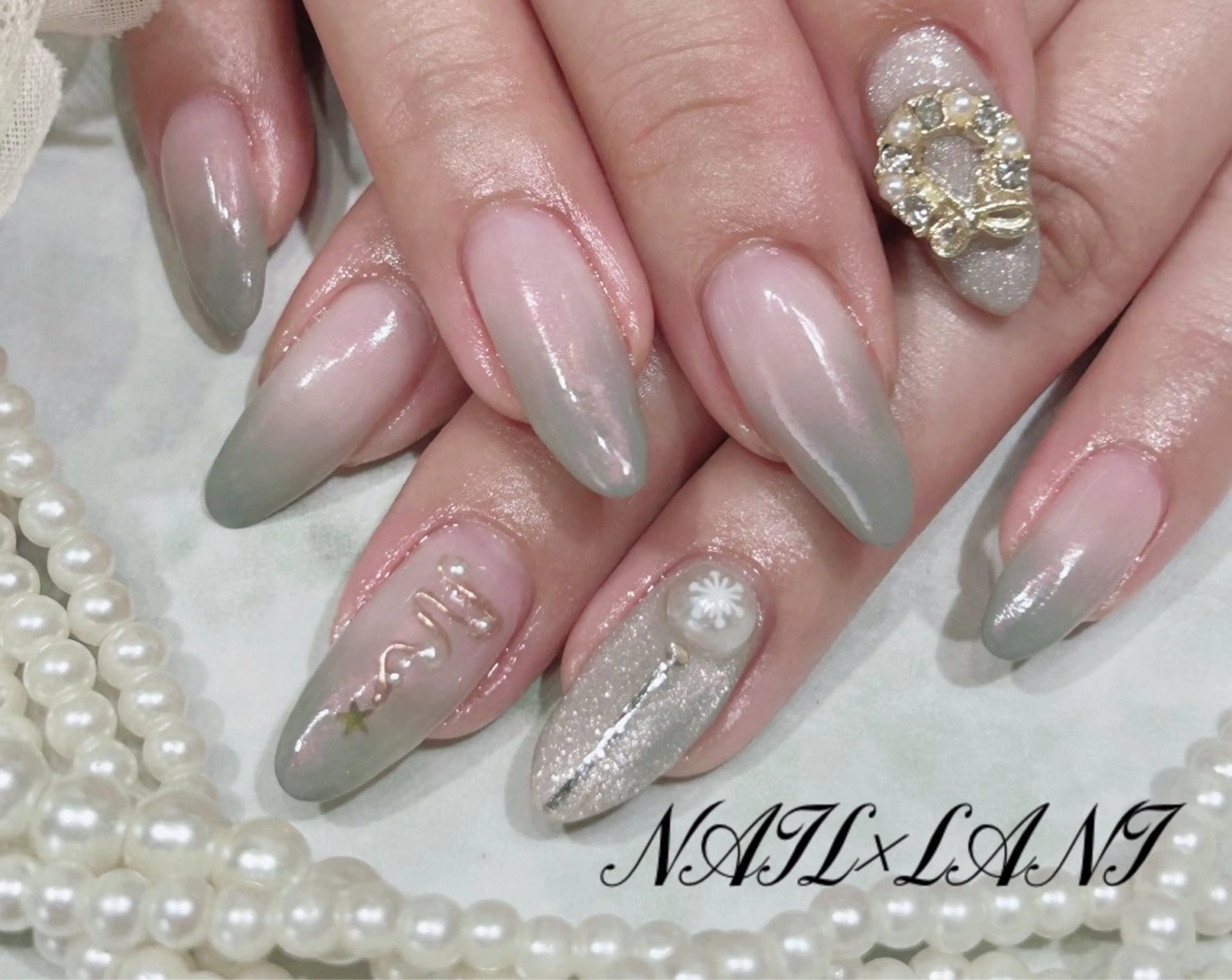 ネイル フットネイル ジェルネイル マグネットネイル パラジェル 一之瀬 柚季のネイルデザイン